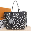Louis Vuitton Black White Leather Tote Bag (Pre-Owned)