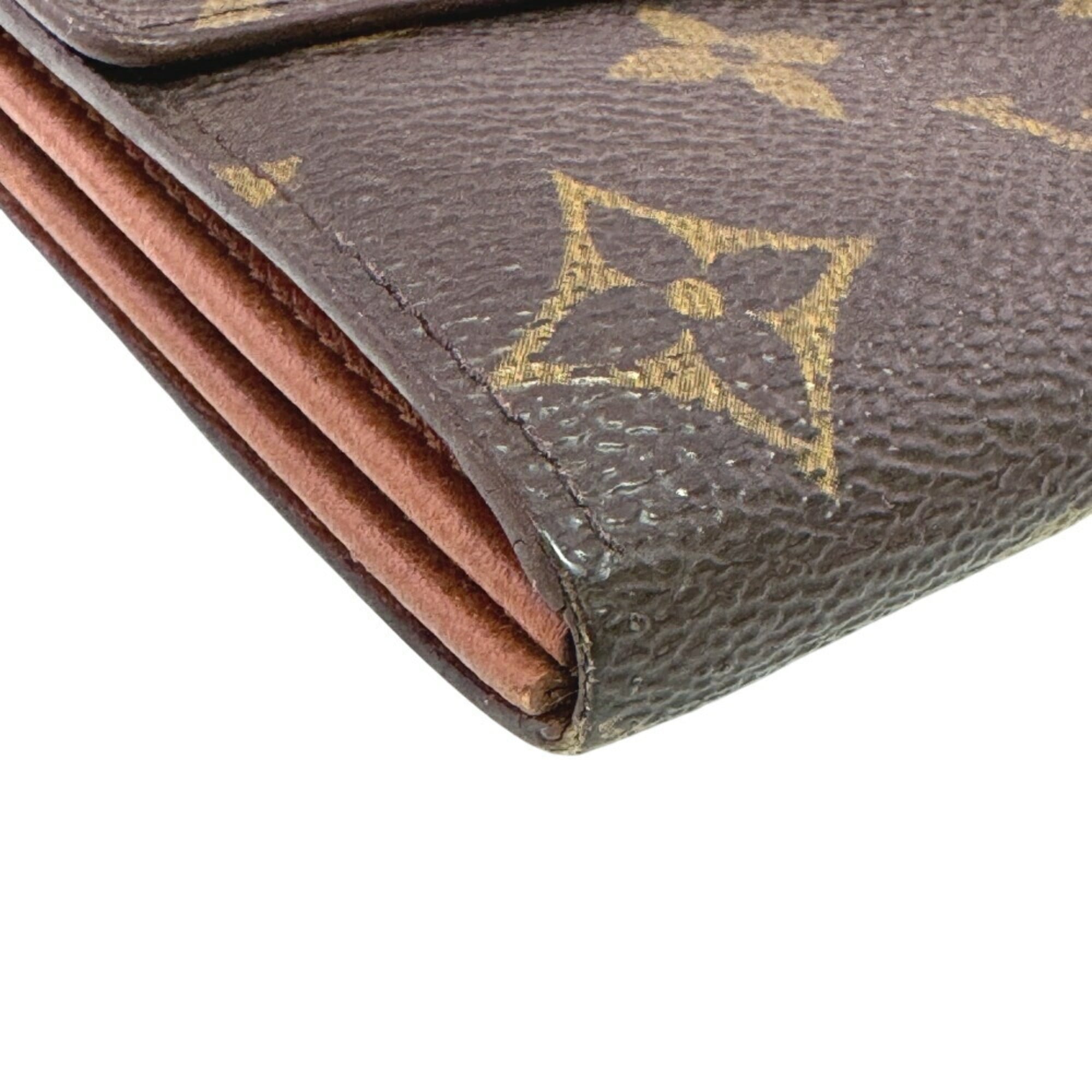Louis Vuitton Brown Leather Wallet (Tri-Fold) (Pre-Owned)