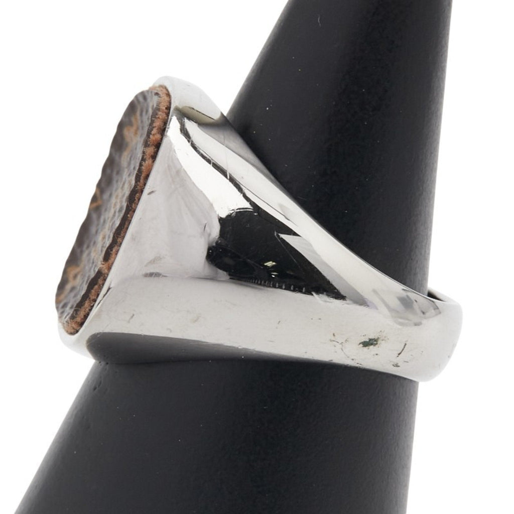 Louis Vuitton Silver Brown Band Ring (Pre-Owned)