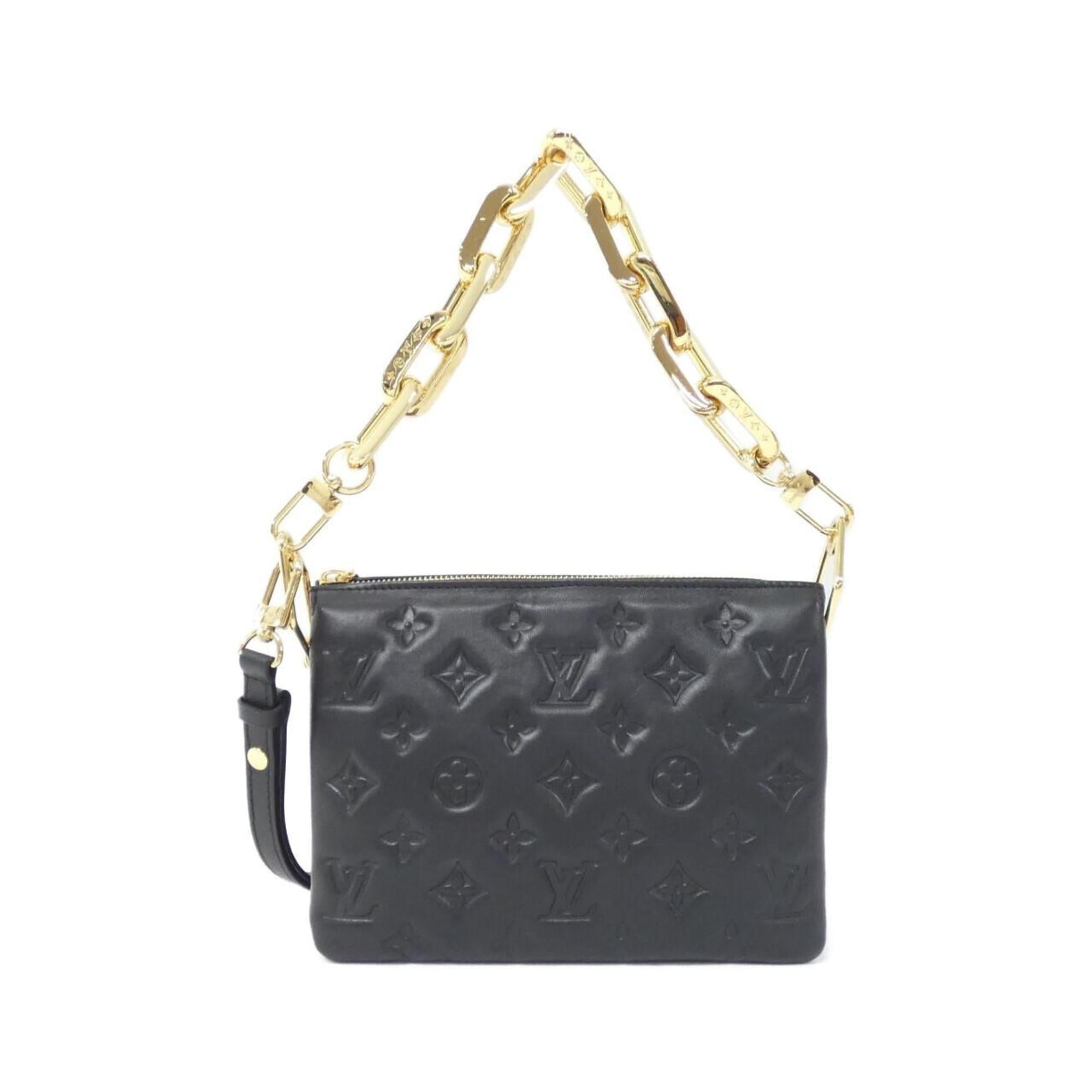 Louis Vuitton Black Leather Shoulder Bag (Pre-Owned)