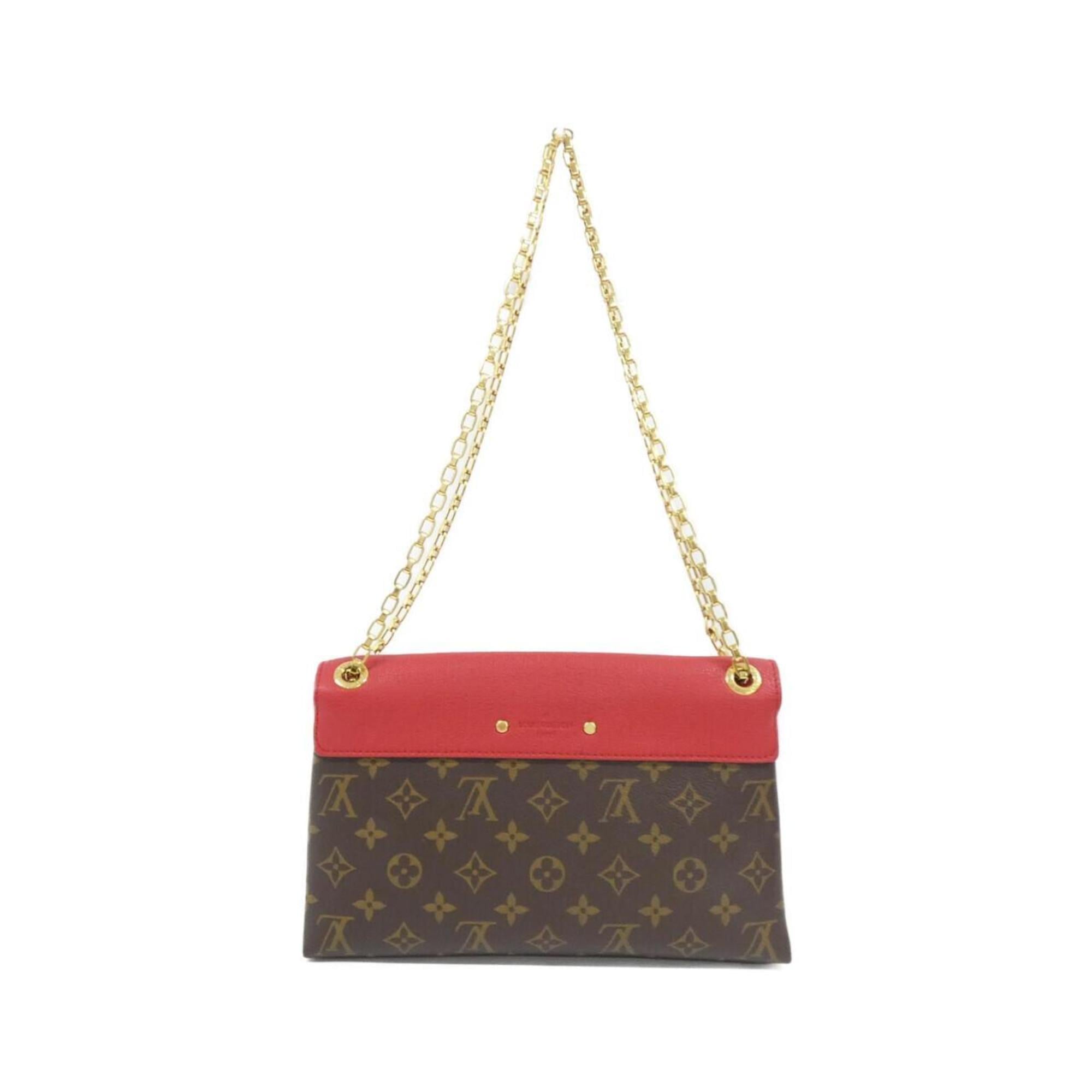 Louis Vuitton Cerise Marron Coated Canvas Leather Shoulder Bag (Pre-Owned)