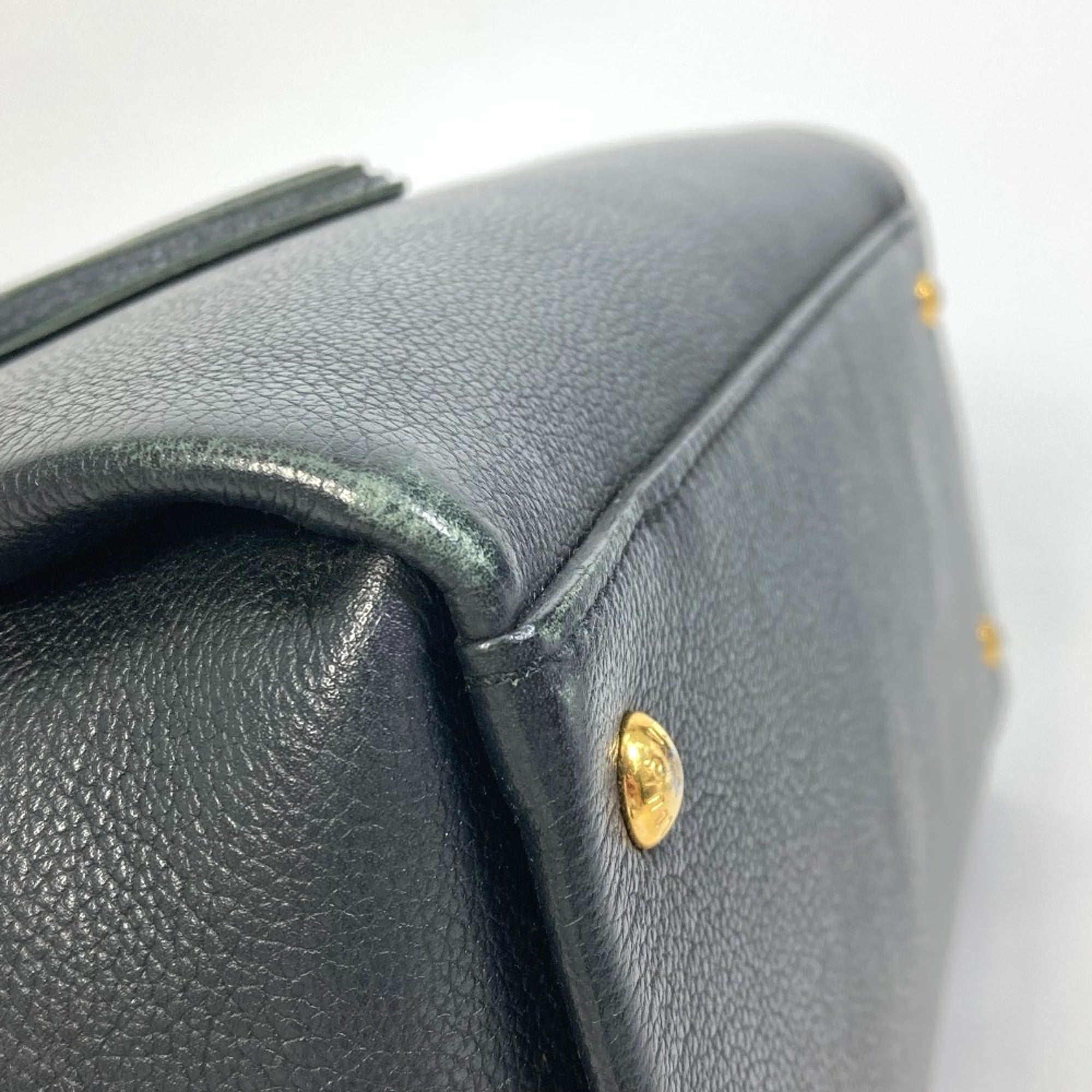 Louis Vuitton Black Leather Tote Bag (Pre-Owned)