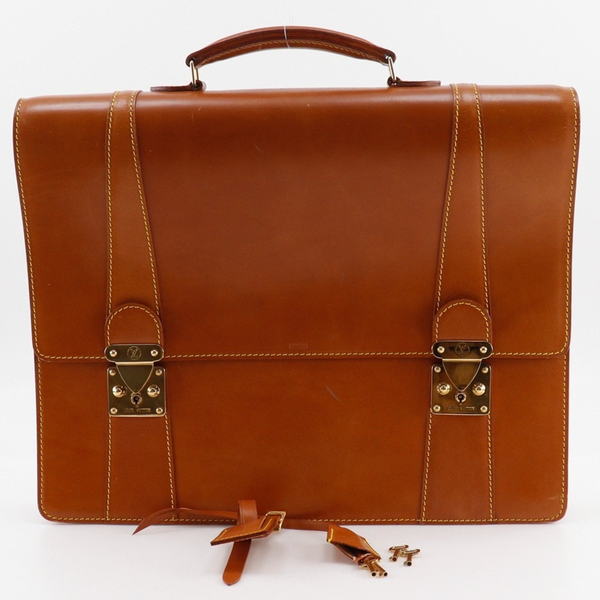 Louis Vuitton Brown Camel Nomade Leather Briefcase (Pre-Owned)
