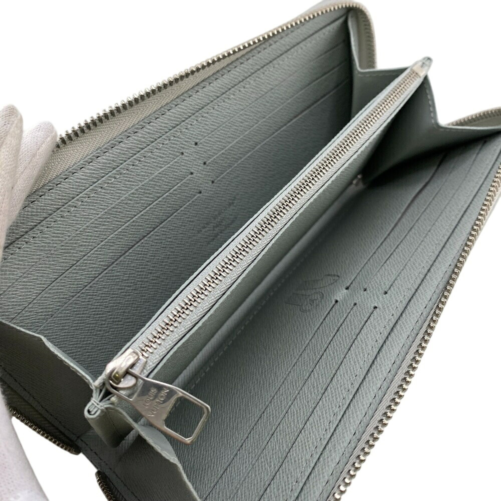Louis Vuitton Gray Leather Long Wallet (Bi-Fold) (Pre-Owned)