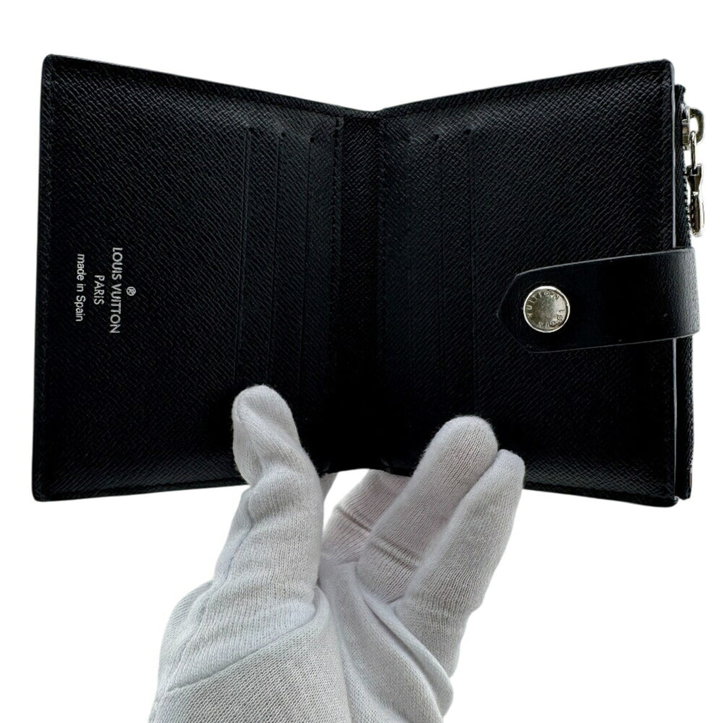 Louis Vuitton Black Gray Leather Wallet (Bi-Fold) (Pre-Owned)