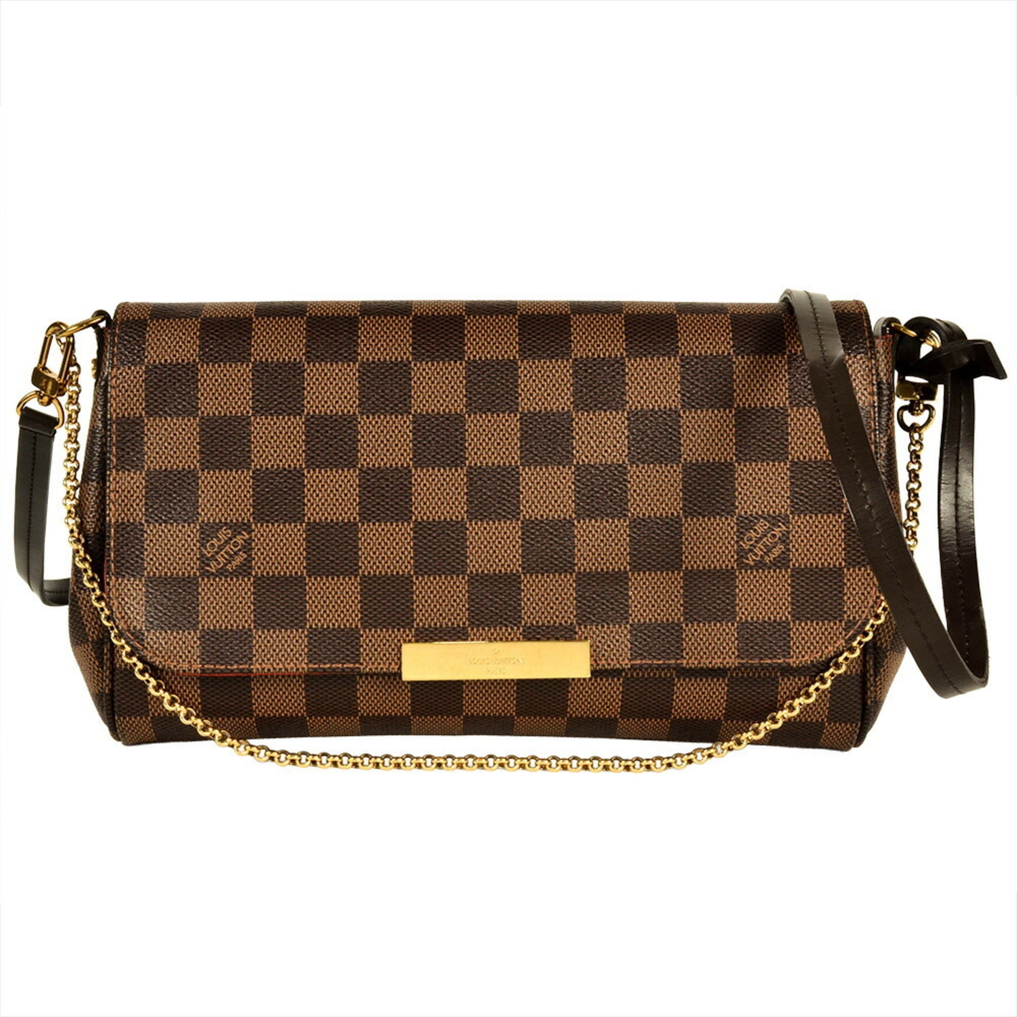 Louis Vuitton Damier Damier Canvas Ebene Leather Shoulder Bag (Pre-Owned)