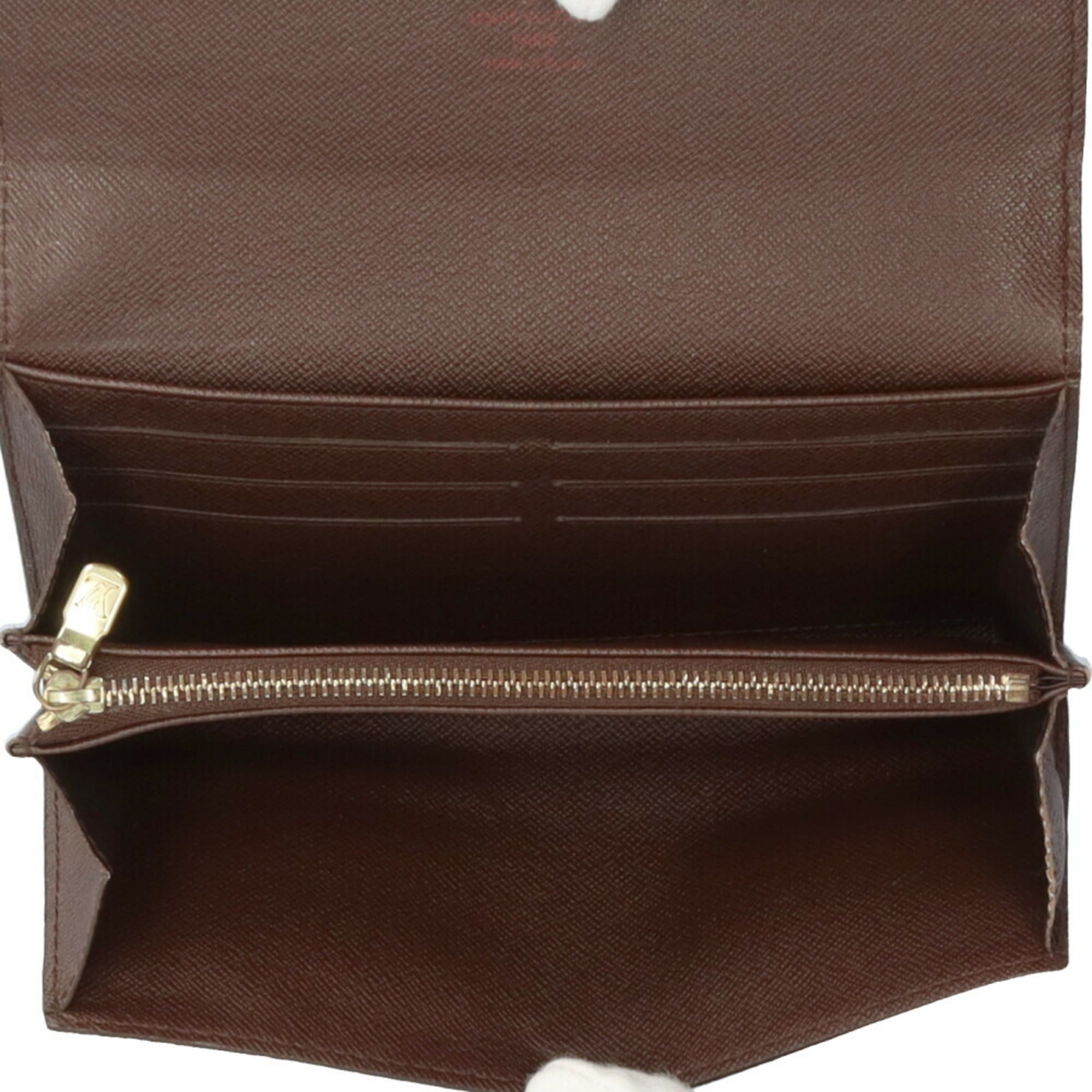 Louis Vuitton Brown Damier Canvas Long Wallet (Tri-Fold) (Pre-Owned)
