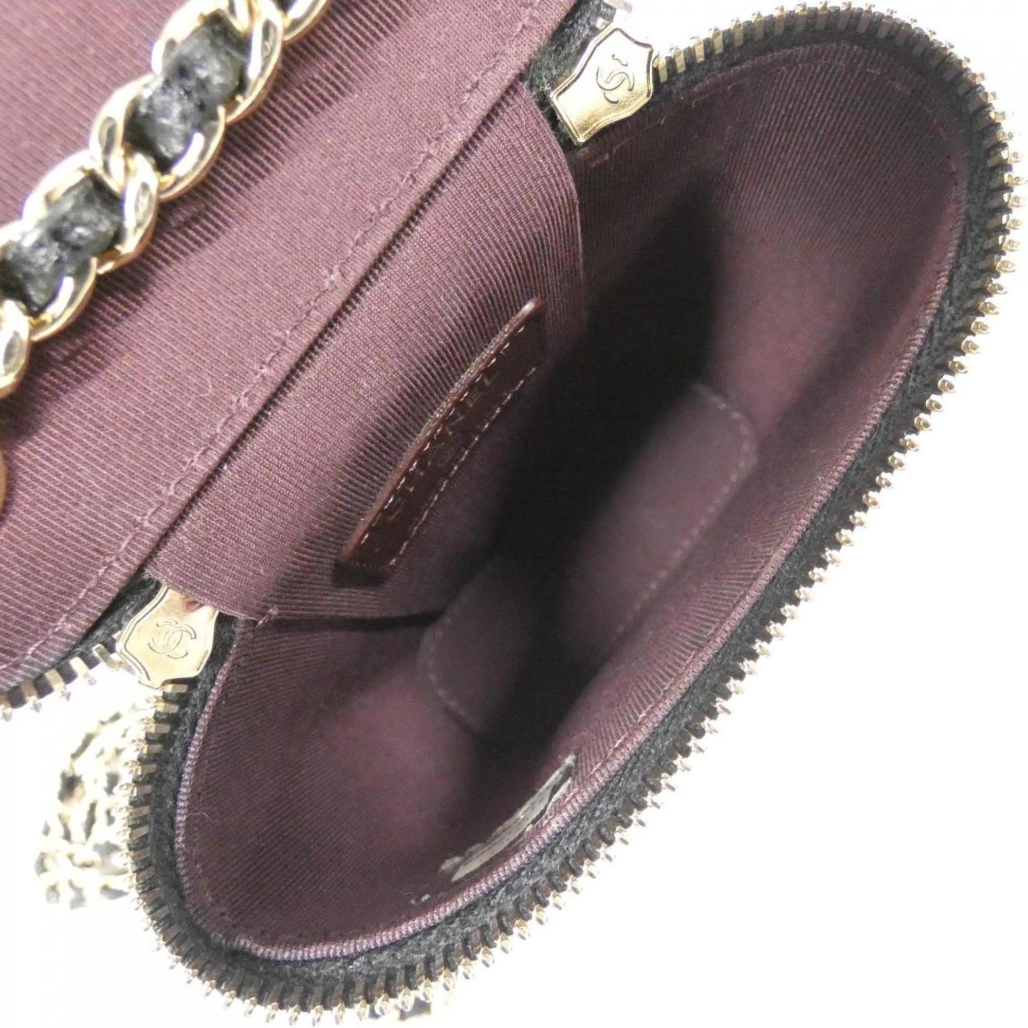 Vertical Classic Vanity Case with Chain Quilted Caviar Small