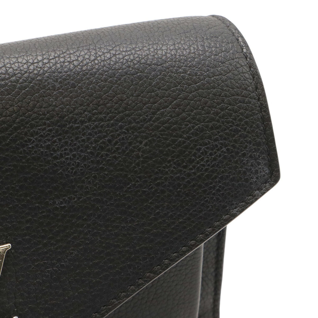 Louis Vuitton Noir Leather Clutch Bag Pochette Shoulder Bag (Pre-Owned)