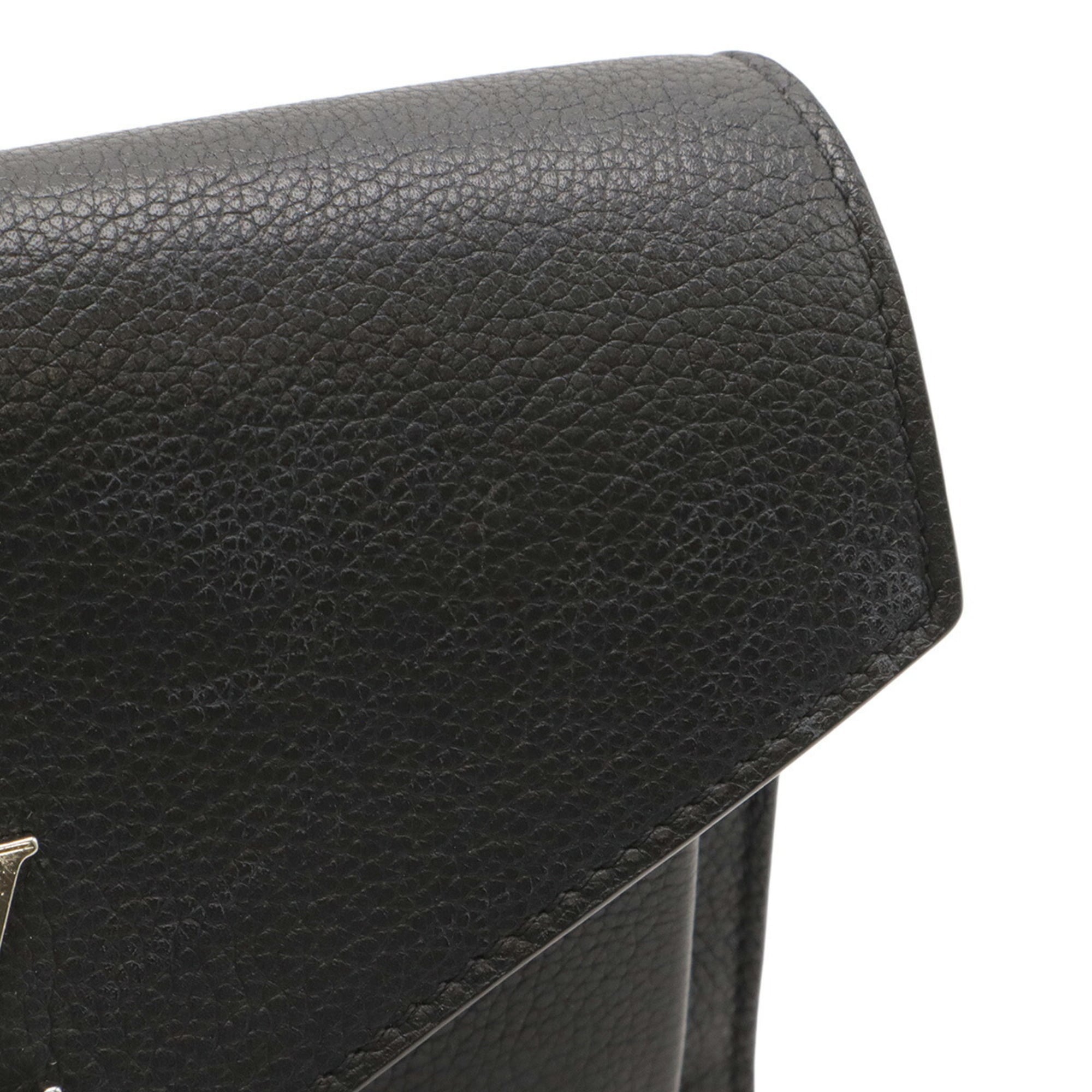 Louis Vuitton Noir Leather Clutch Bag Pochette Shoulder Bag (Pre-Owned)