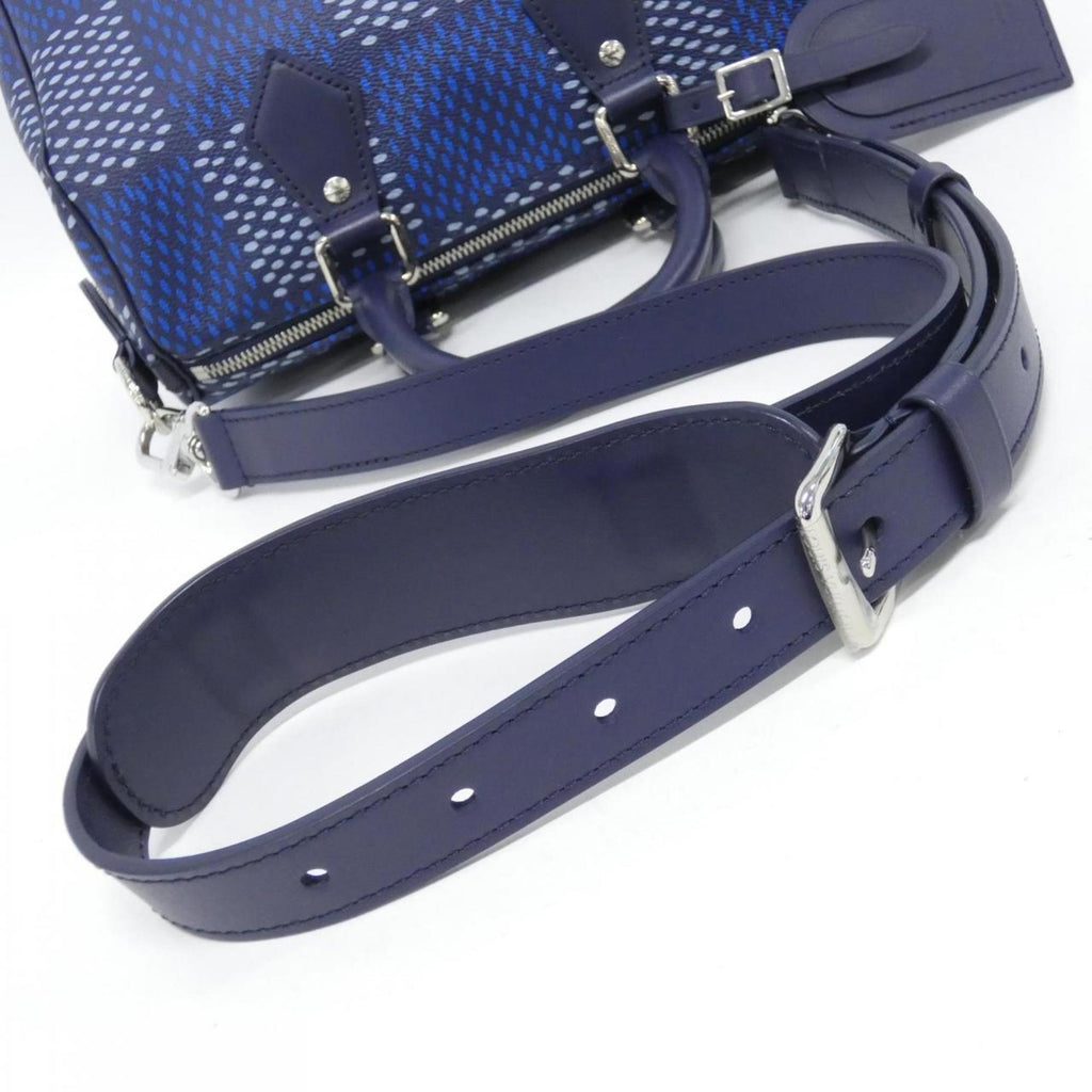Louis Vuitton Blue Coated Canvas Boston Bag (Pre-Owned)