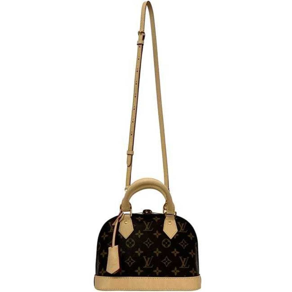 Louis Vuitton Brown Monogram Canvas Leather Handbag Shoulder Bag (Pre-Owned)