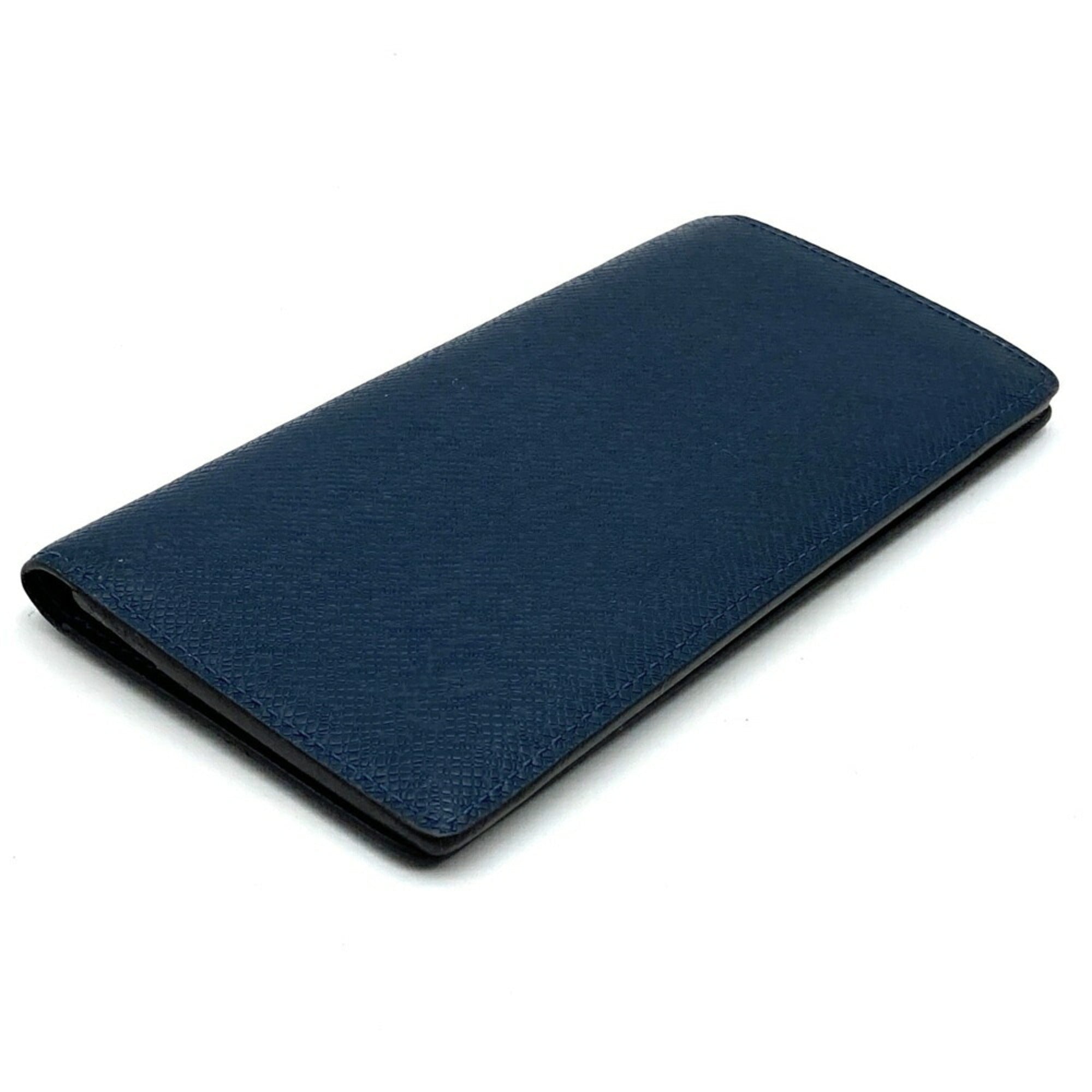 Louis Vuitton Taiga Navy Taiga Leather Long Wallet (Bi-Fold) (Pre-Owned)