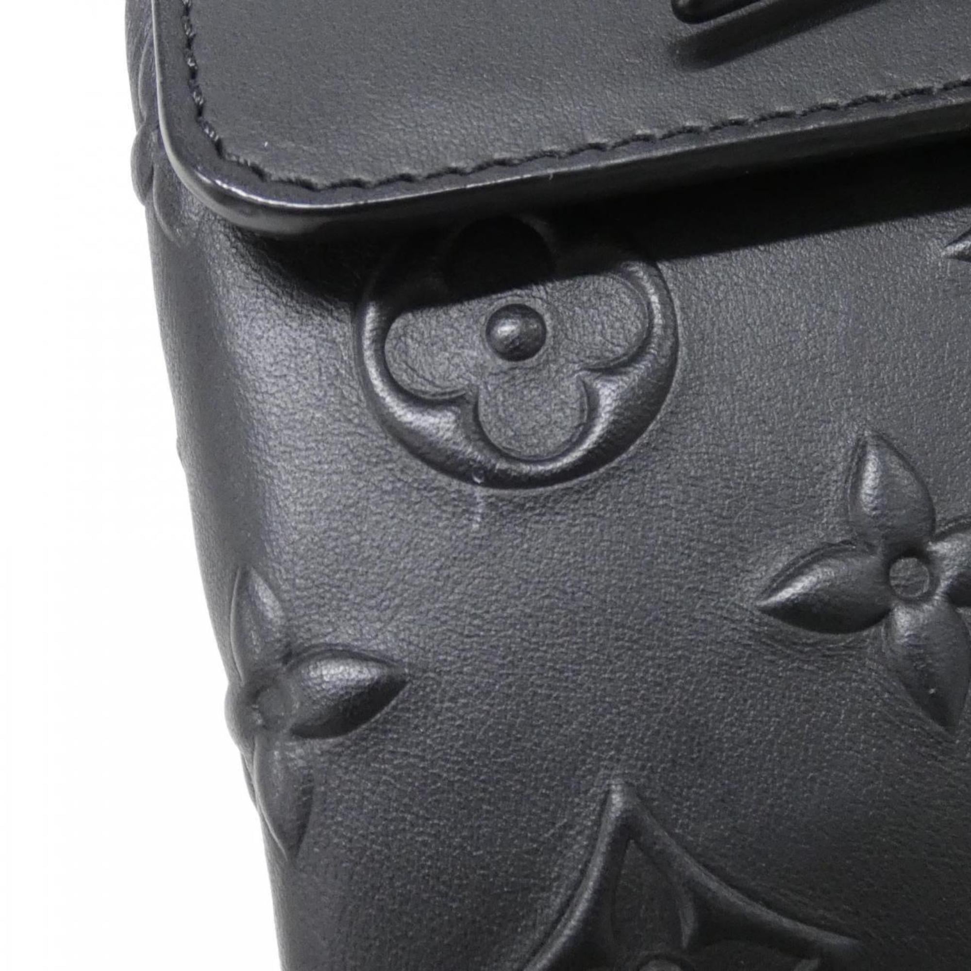 Louis Vuitton Black Leather Shoulder Bag (Pre-Owned)