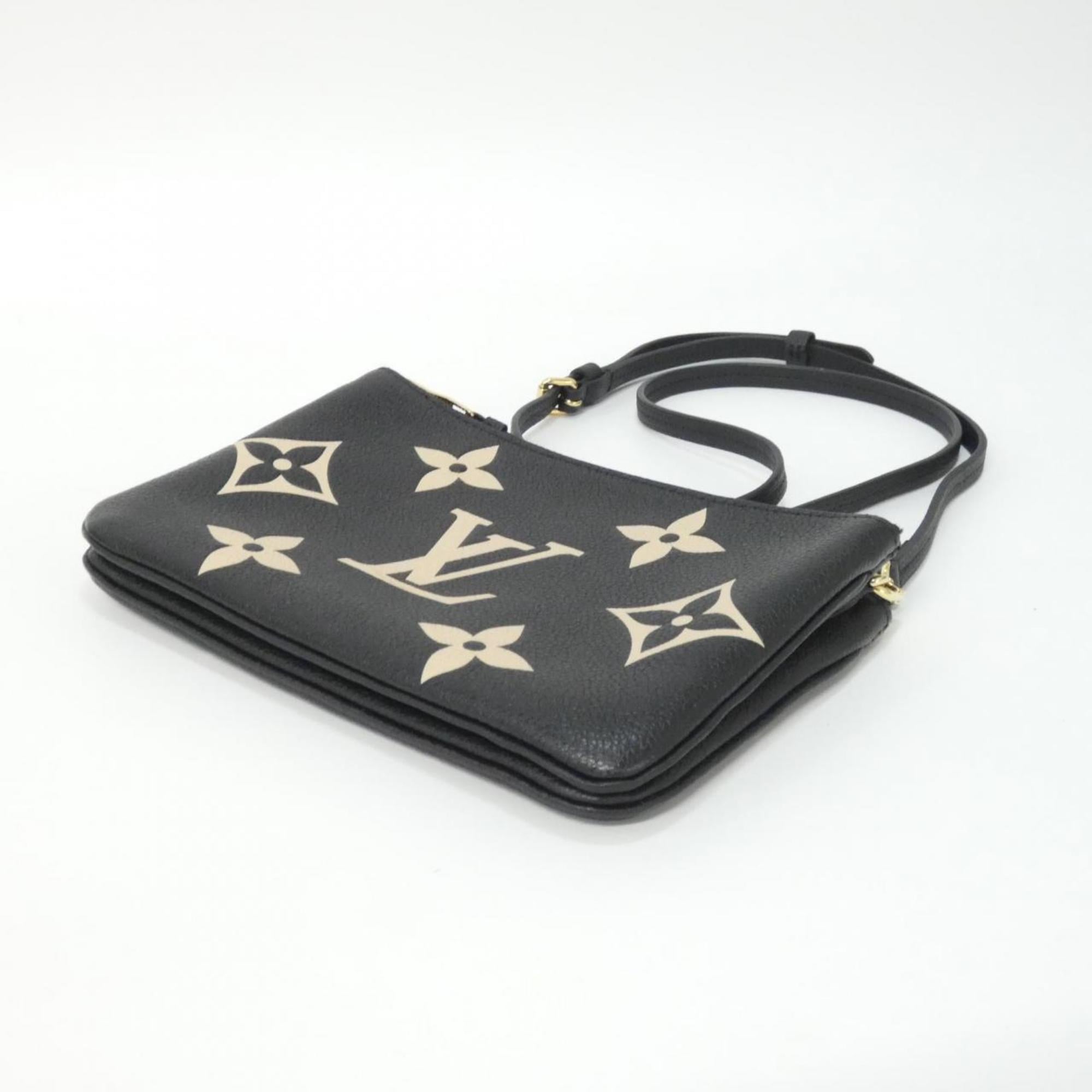 Louis Vuitton Beige Black Leather Pochette Shoulder Bag (Pre-Owned)