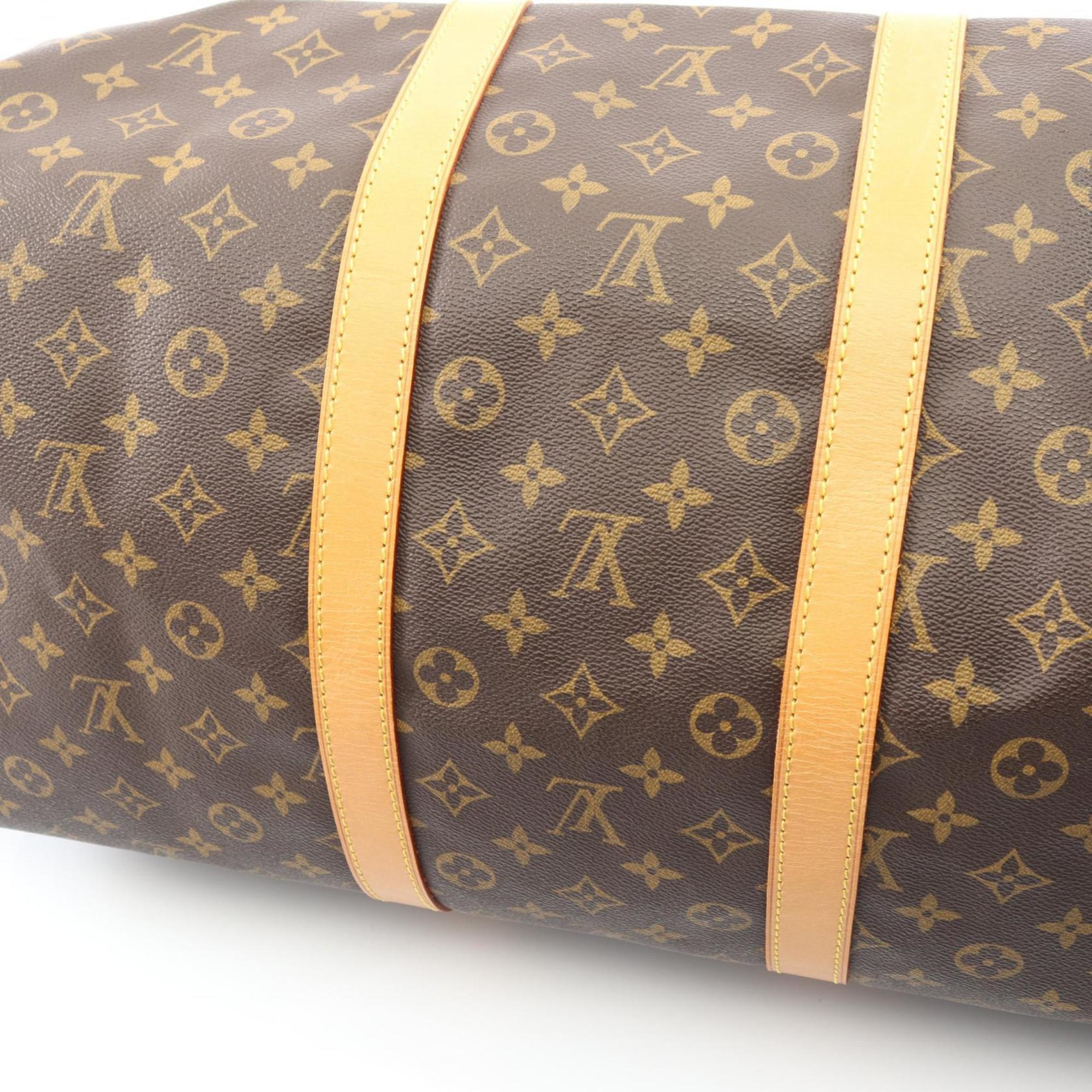 Louis Vuitton Brown Monogram Coated Canvas Leather Boston Bag (Pre-Owned)