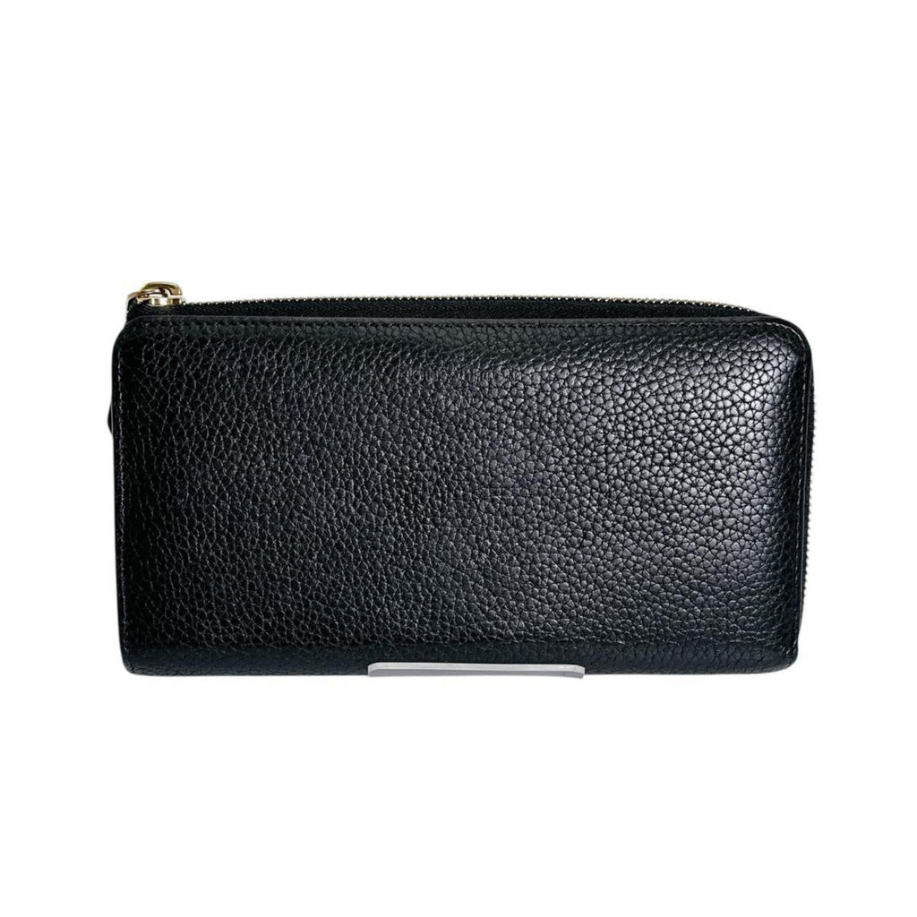 Louis Vuitton Black Noir Leather Long Wallet (Bi-Fold) (Pre-Owned)