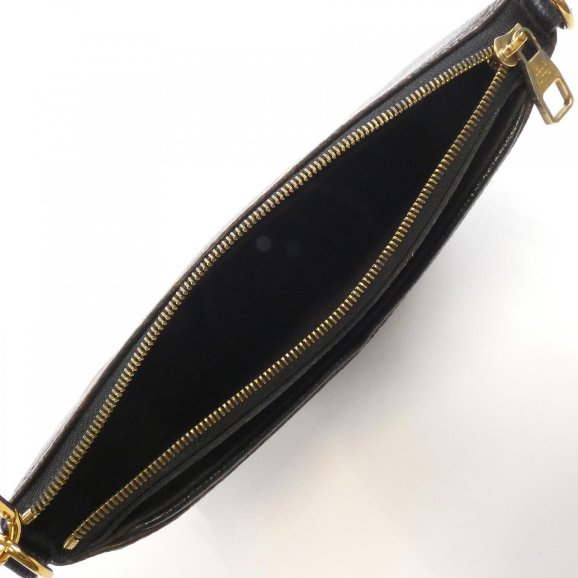 Louis Vuitton Monogram Black Marron Coated Canvas Shoulder Bag (Pre-Owned)