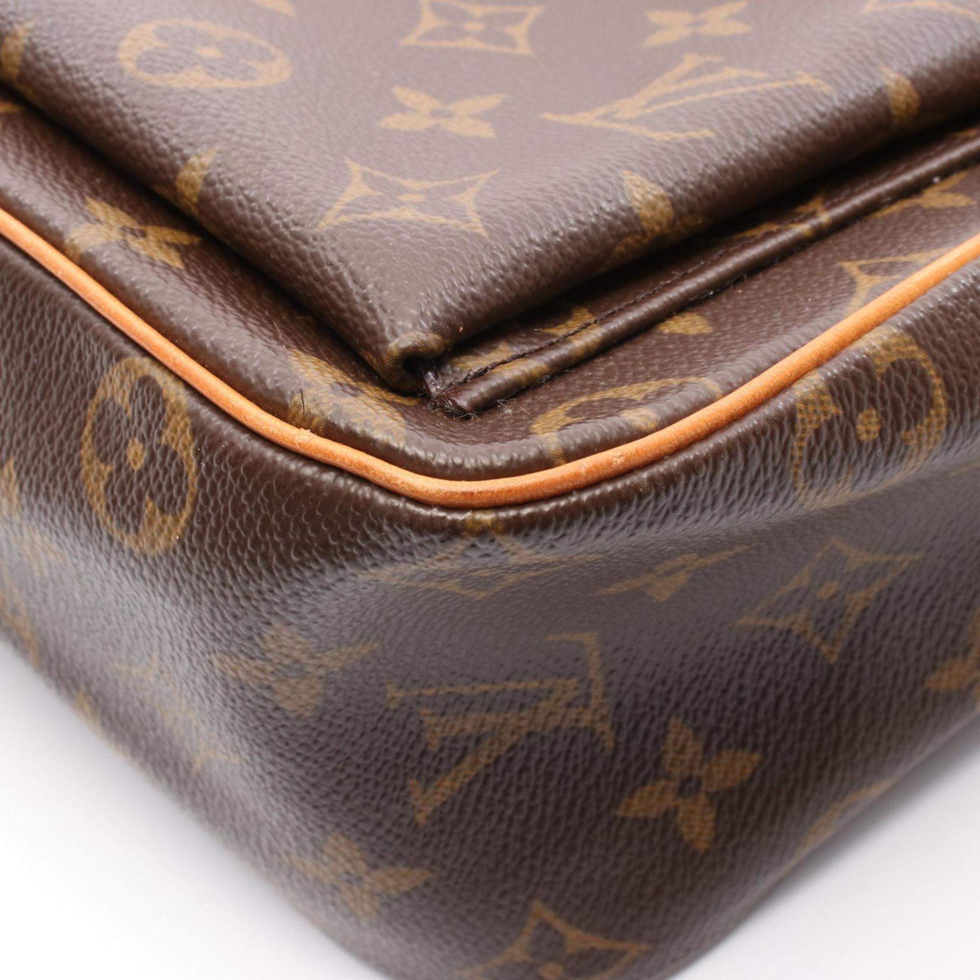 Louis Vuitton Monogram Brown Coated Canvas Leather Shoulder Bag (Pre-Owned)
