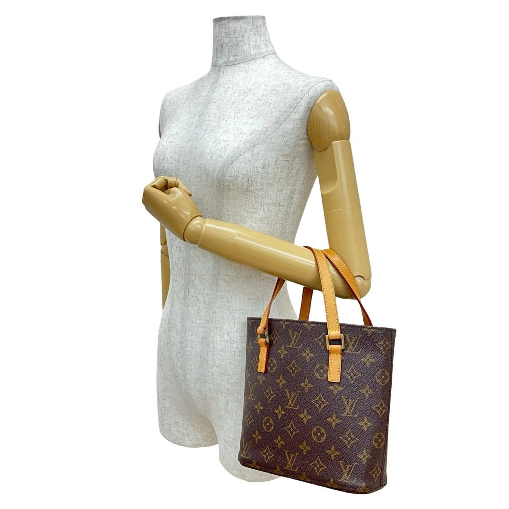 Louis Vuitton Brown Leather Pvc Handbag Tote Bag (Pre-Owned)