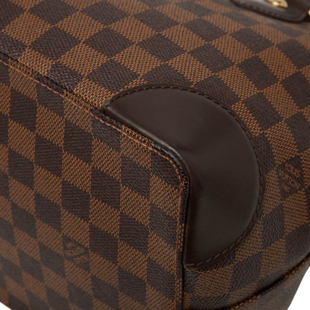 Louis Vuitton Damier Brown Damier Canvas Ebene Leather Handbag Tote Bag (Pre-Owned)
