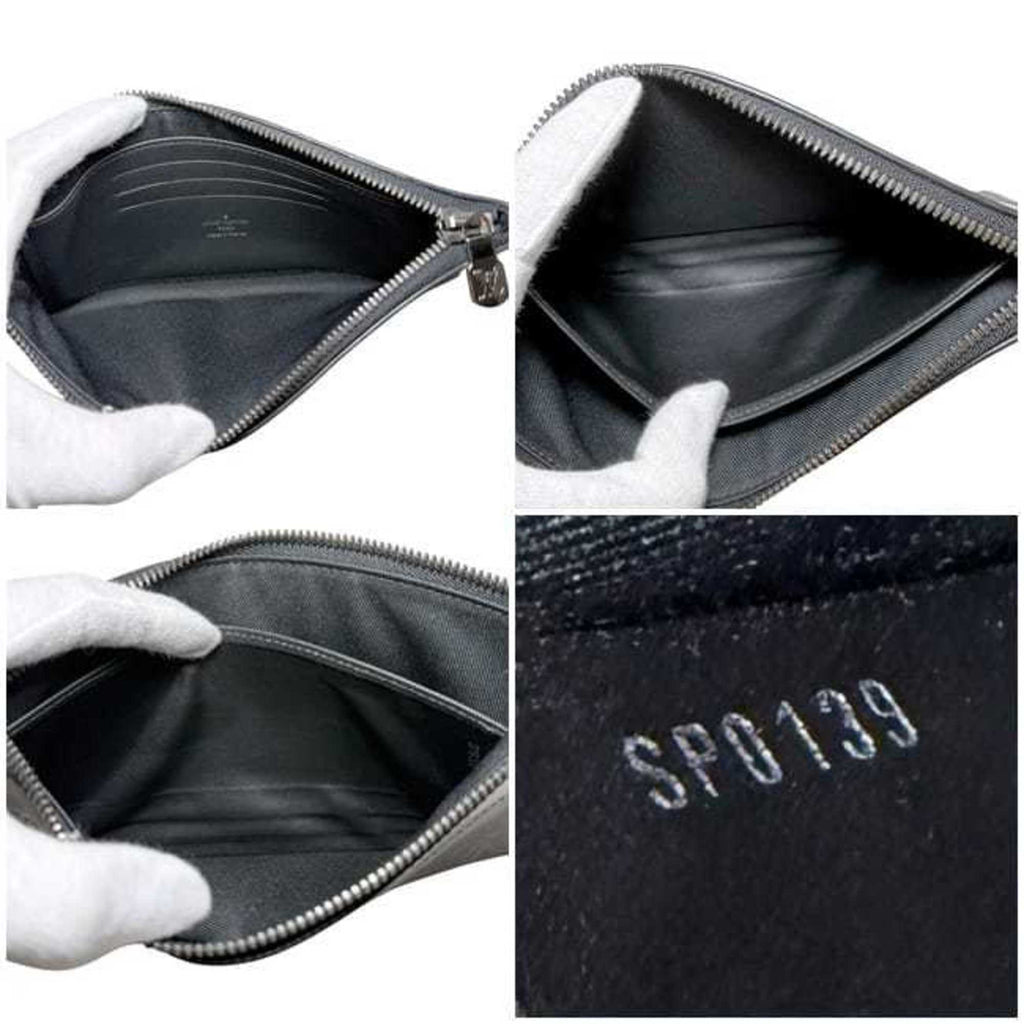 Louis Vuitton Black Monogram Eclipse Monogram Eclipse Leather Pochette Pouch (Pre-Owned)