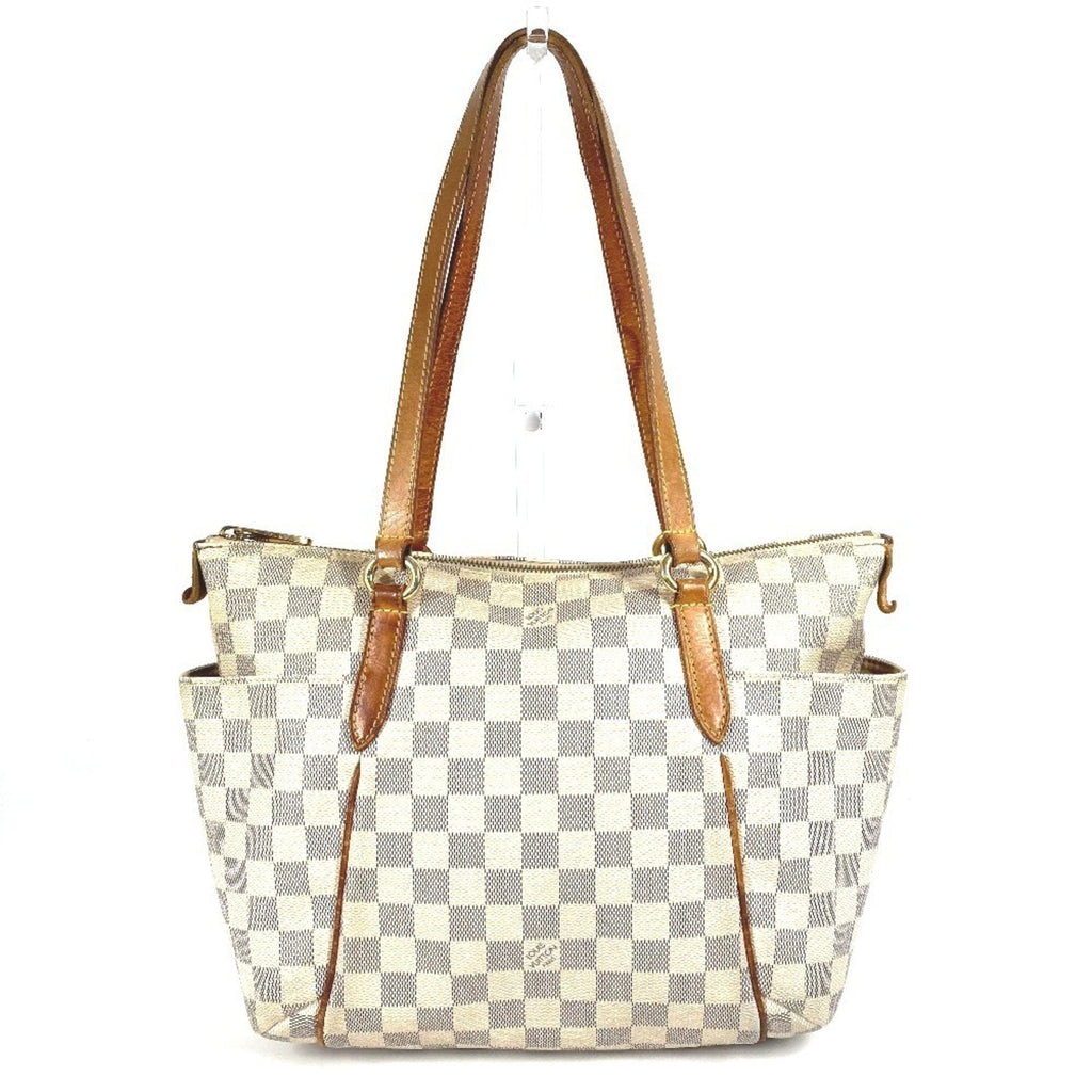 Louis Vuitton Galle White Yellow Damier Azur Shoulder Bag Tote Bag (Pre-Owned)