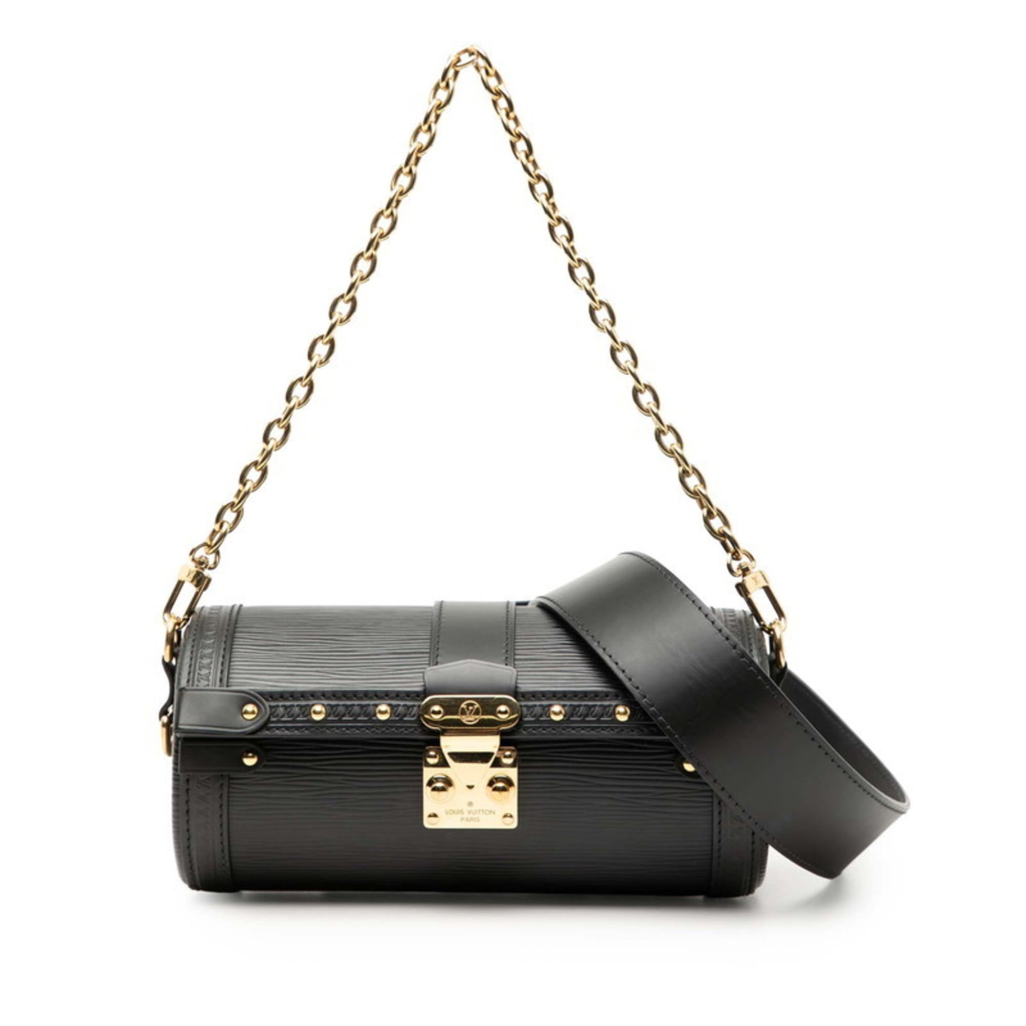 Louis Vuitton Black Noir Leather Handbag Shoulder Bag (Pre-Owned)