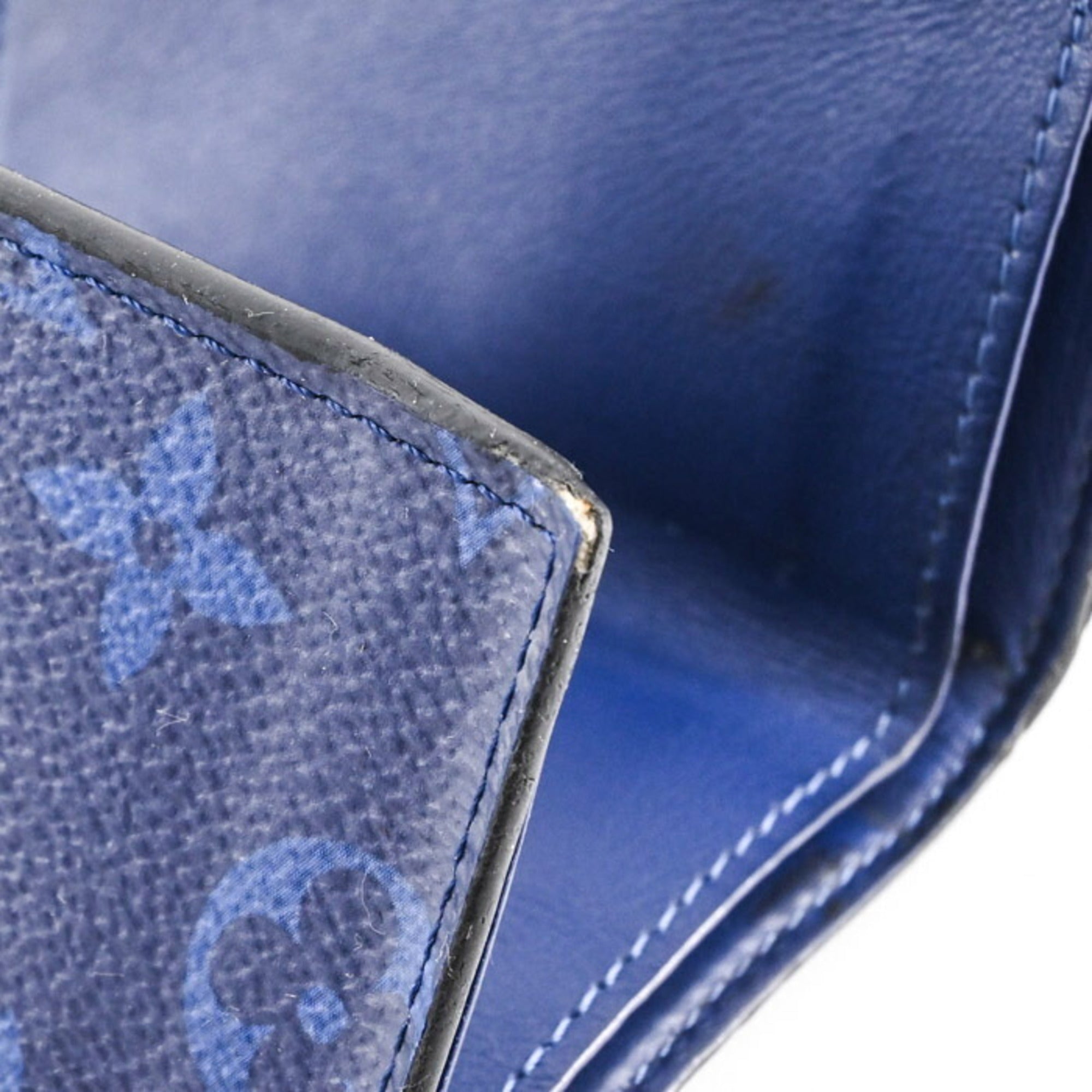 Louis Vuitton Blue Taigarama Wallet (Tri-Fold) (Pre-Owned)