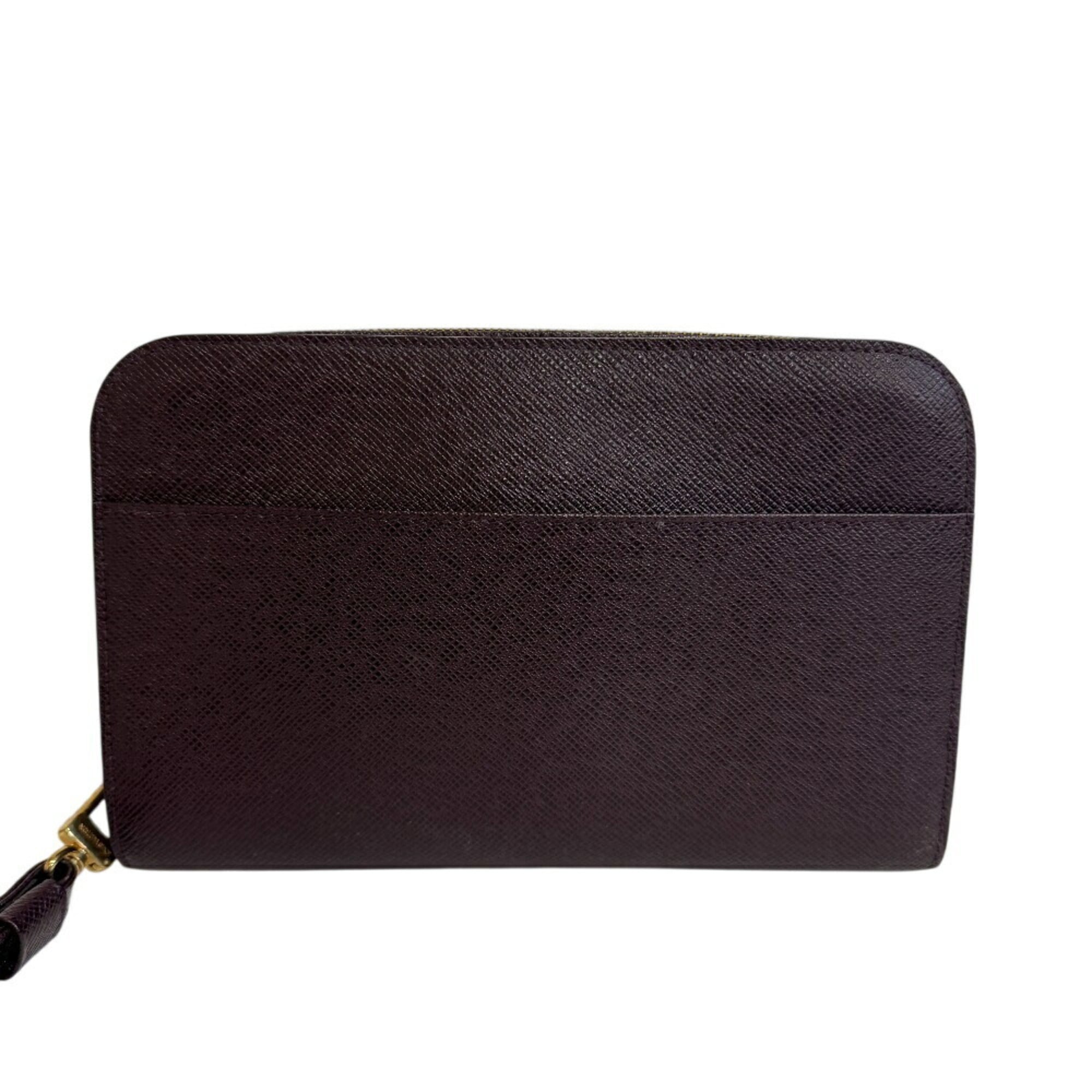 Louis Vuitton Wine Taiga Leather Clutch Bag (Pre-Owned)