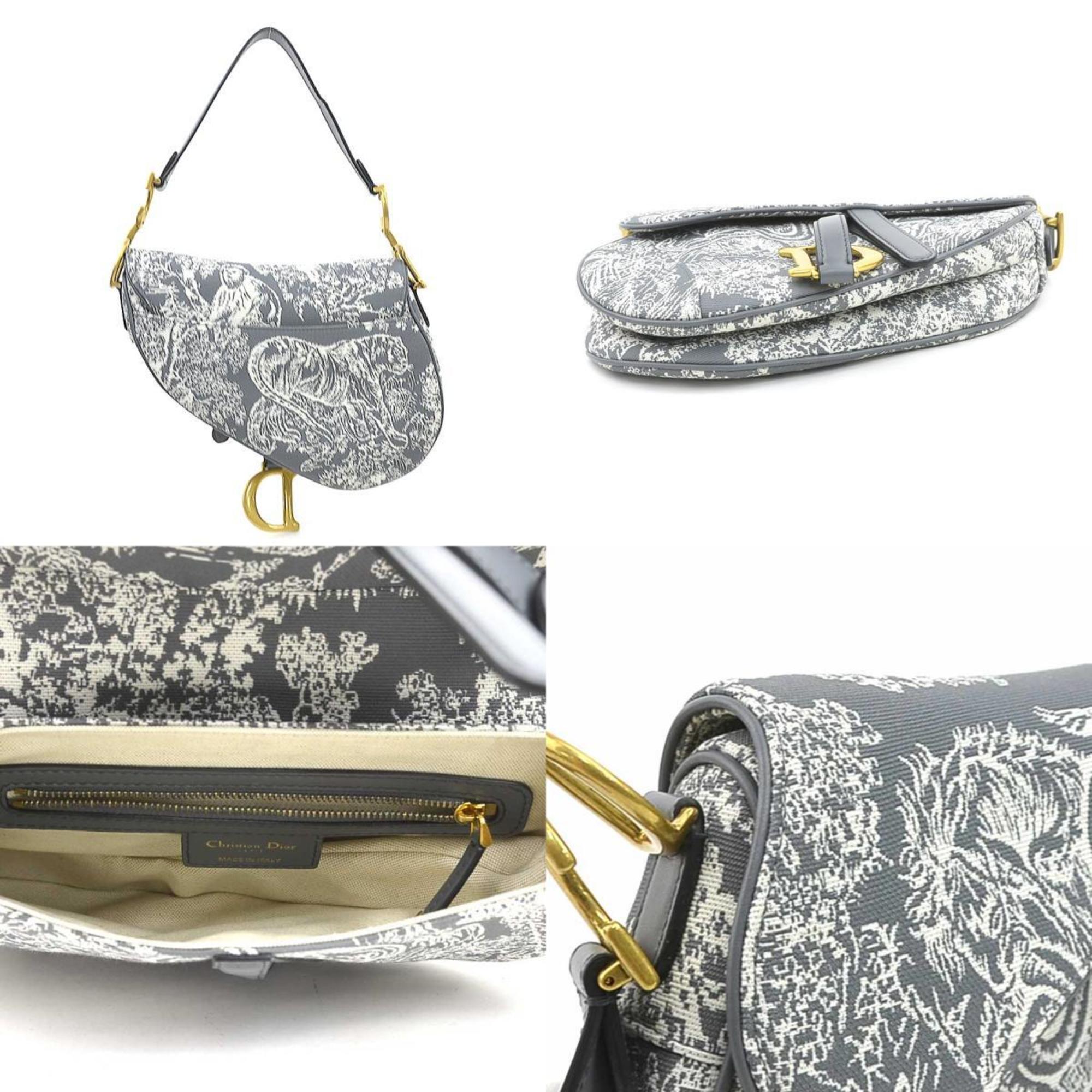 Toile De Jouy Saddle Bag Embroidered Canvas Medium