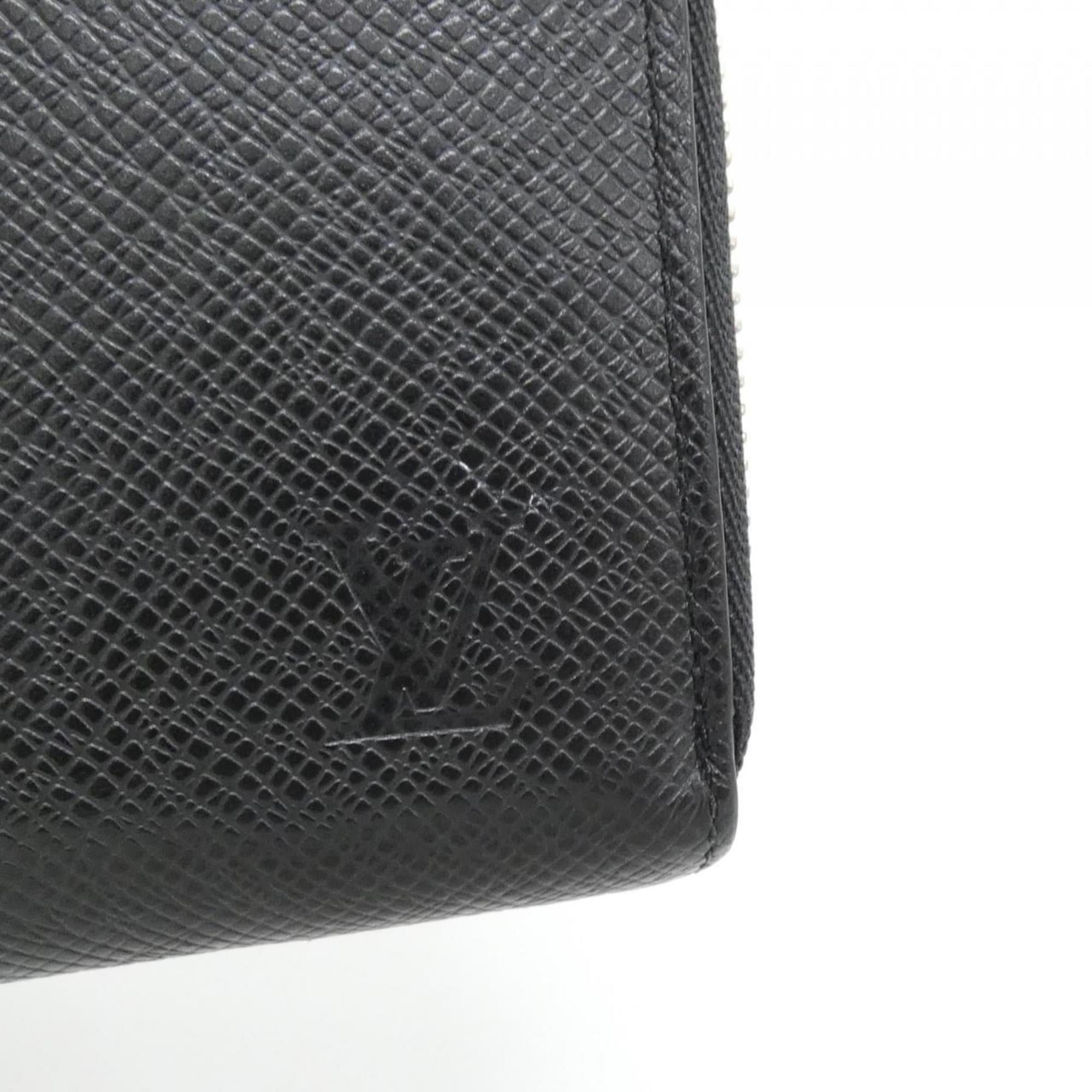 Louis Vuitton Black Leather Long Wallet (Bi-Fold) (Pre-Owned)