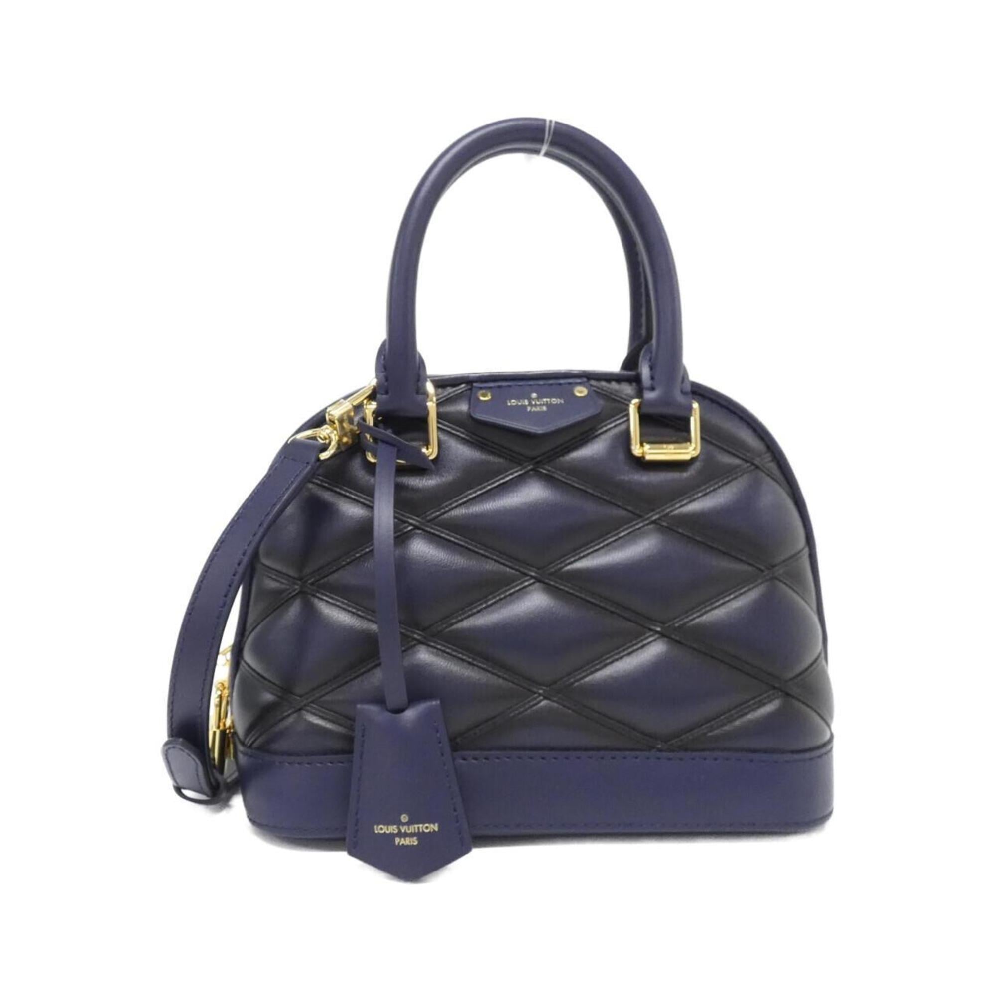 Louis Vuitton Navy Leather Handbag (Pre-Owned)