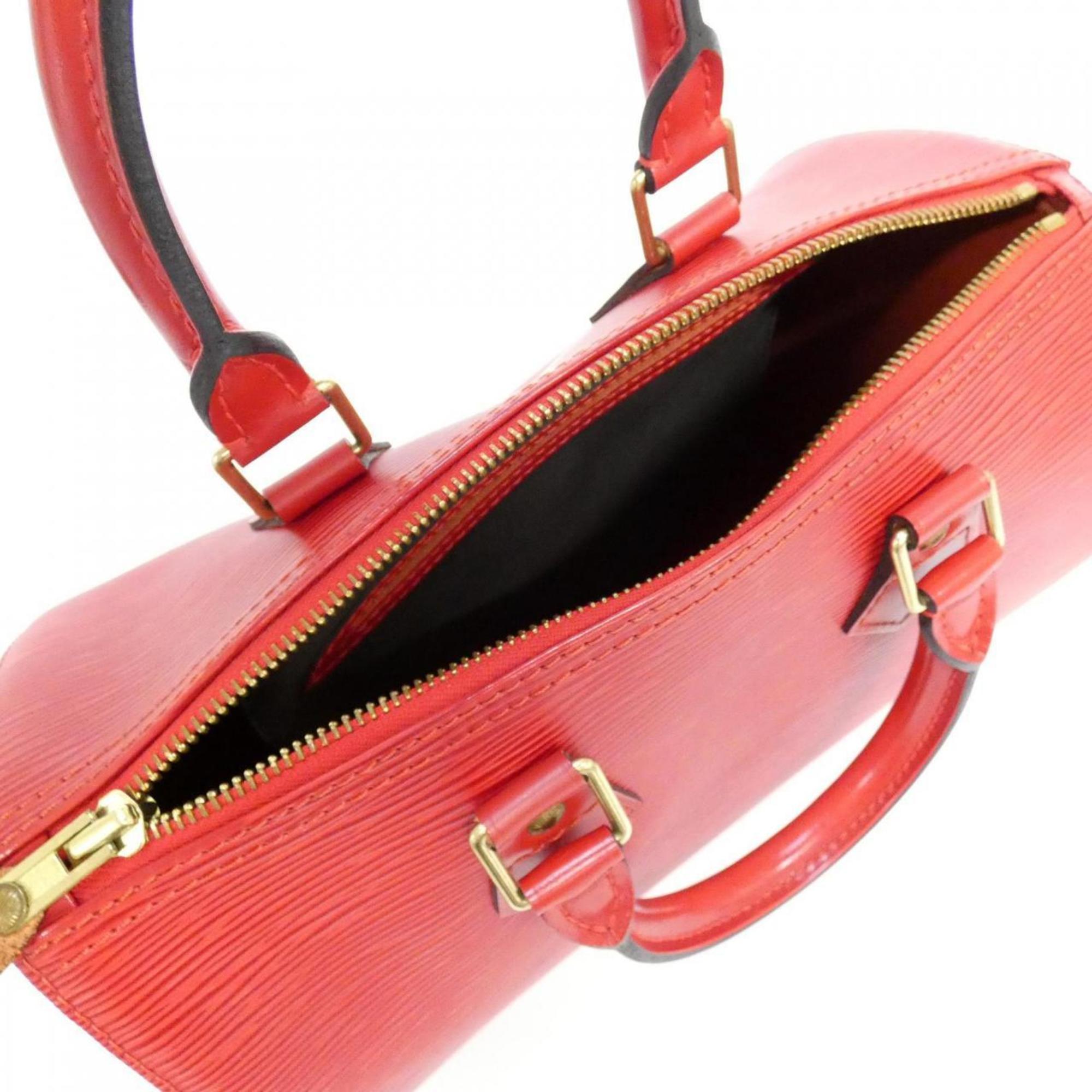 Louis Vuitton Red Color Leather Boston Bag (Pre-Owned)