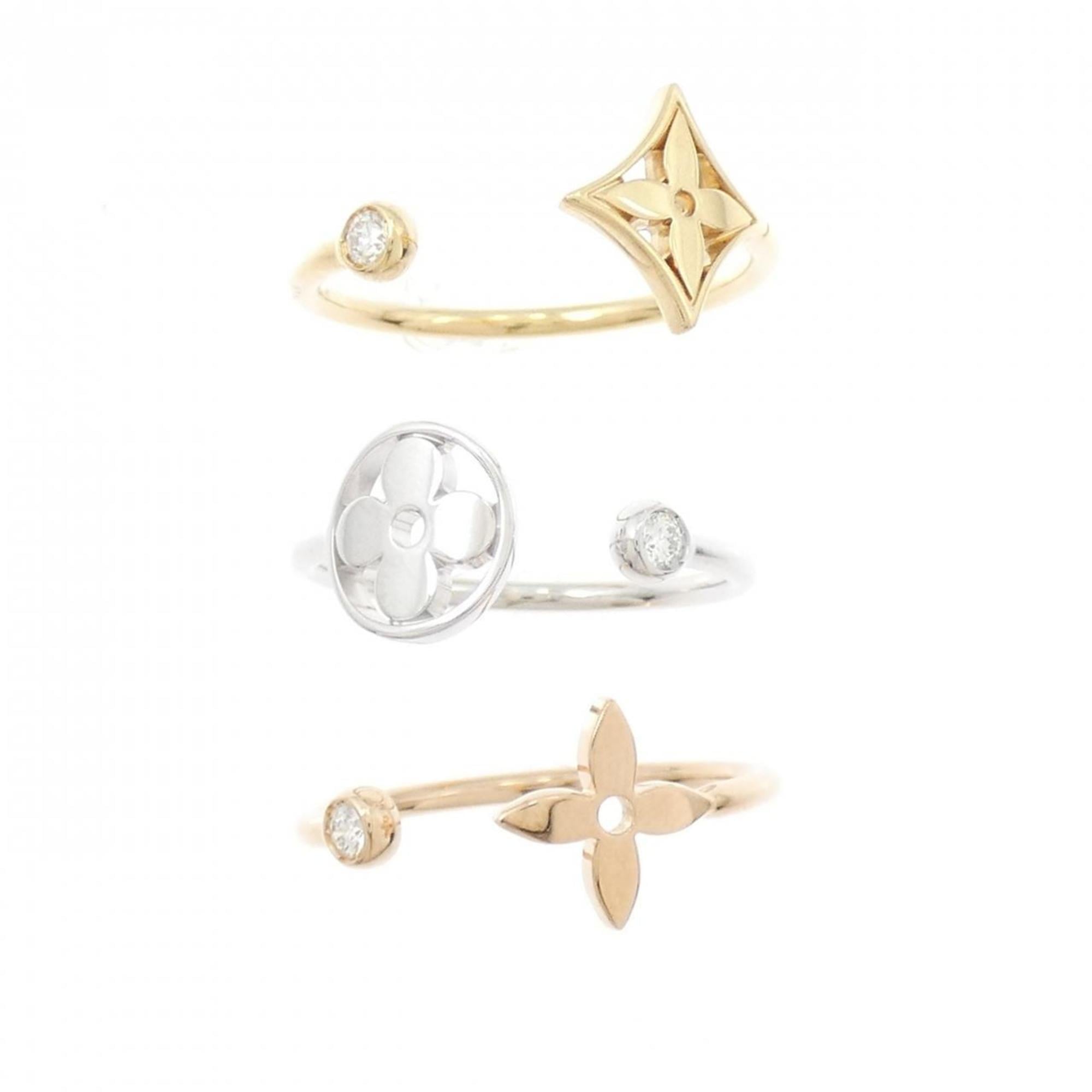 Louis Vuitton Yellow Gold (18K) Pink Gold (18K) White Gold (18K) Band Ring (Pre-Owned)