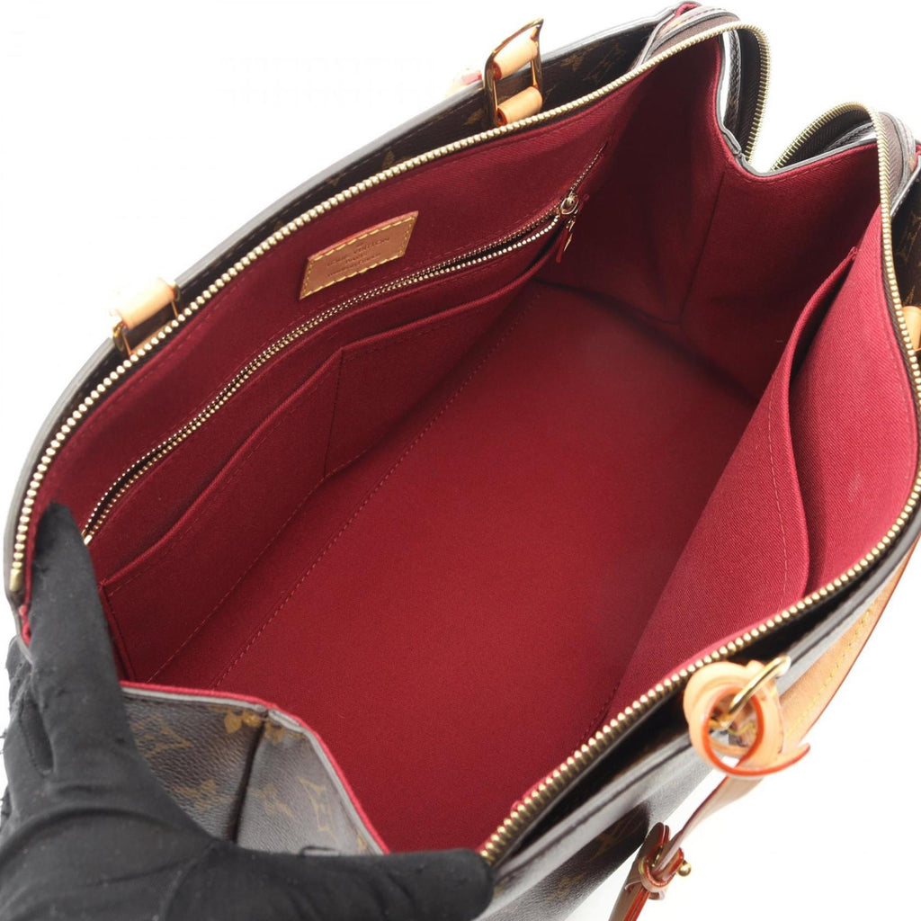 Louis Vuitton Brown Pvc Coated Canvas Leather Handbag (Pre-Owned)