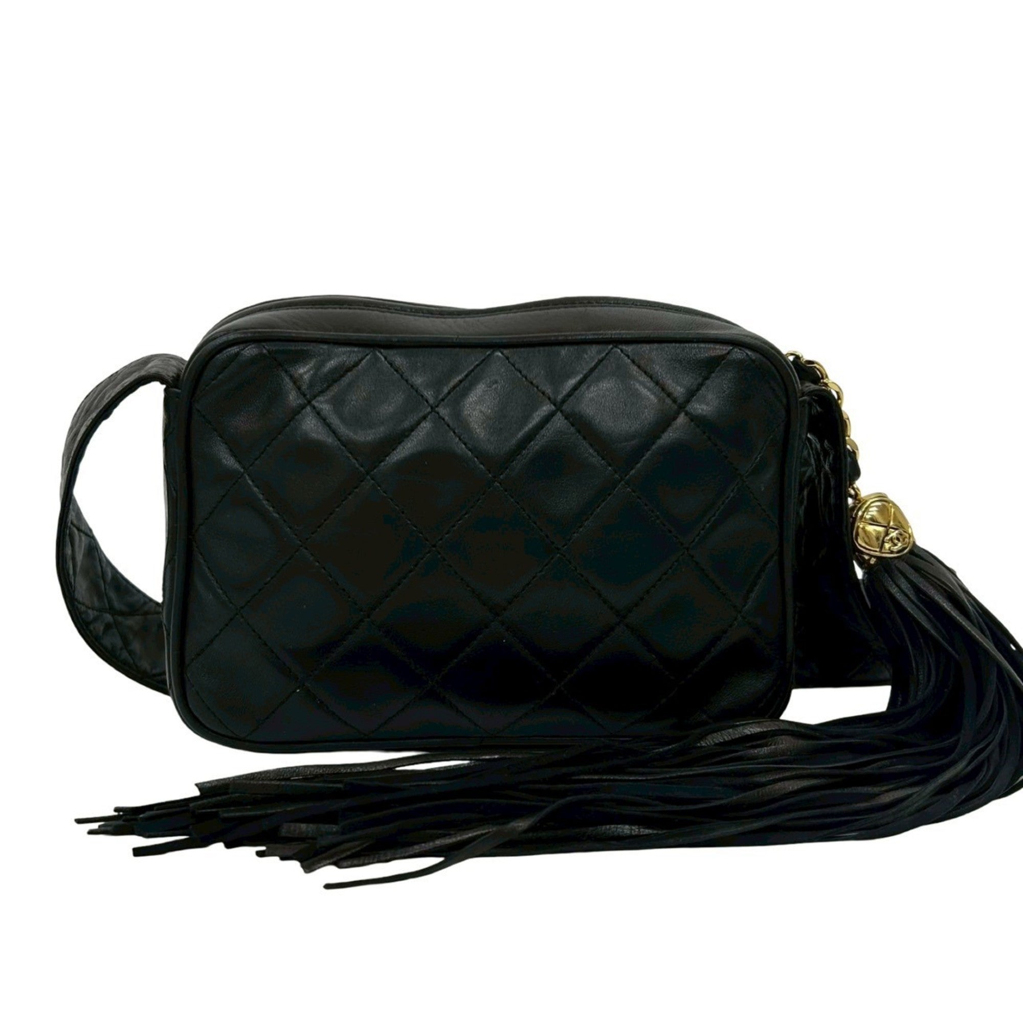Vintage Diamond CC Camera Bag Quilted Leather Small