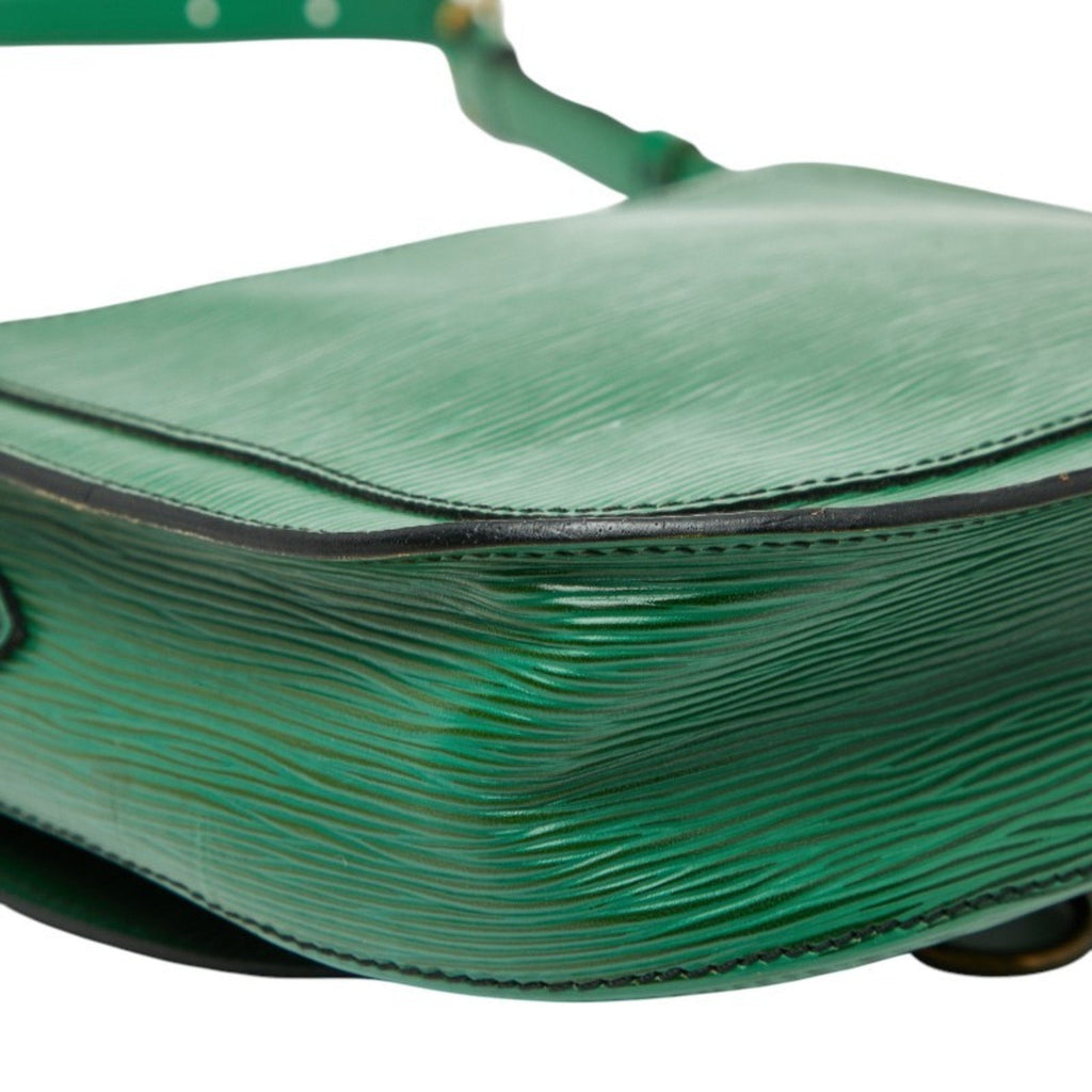 Louis Vuitton Borneo Green Leather Shoulder Bag (Pre-Owned)