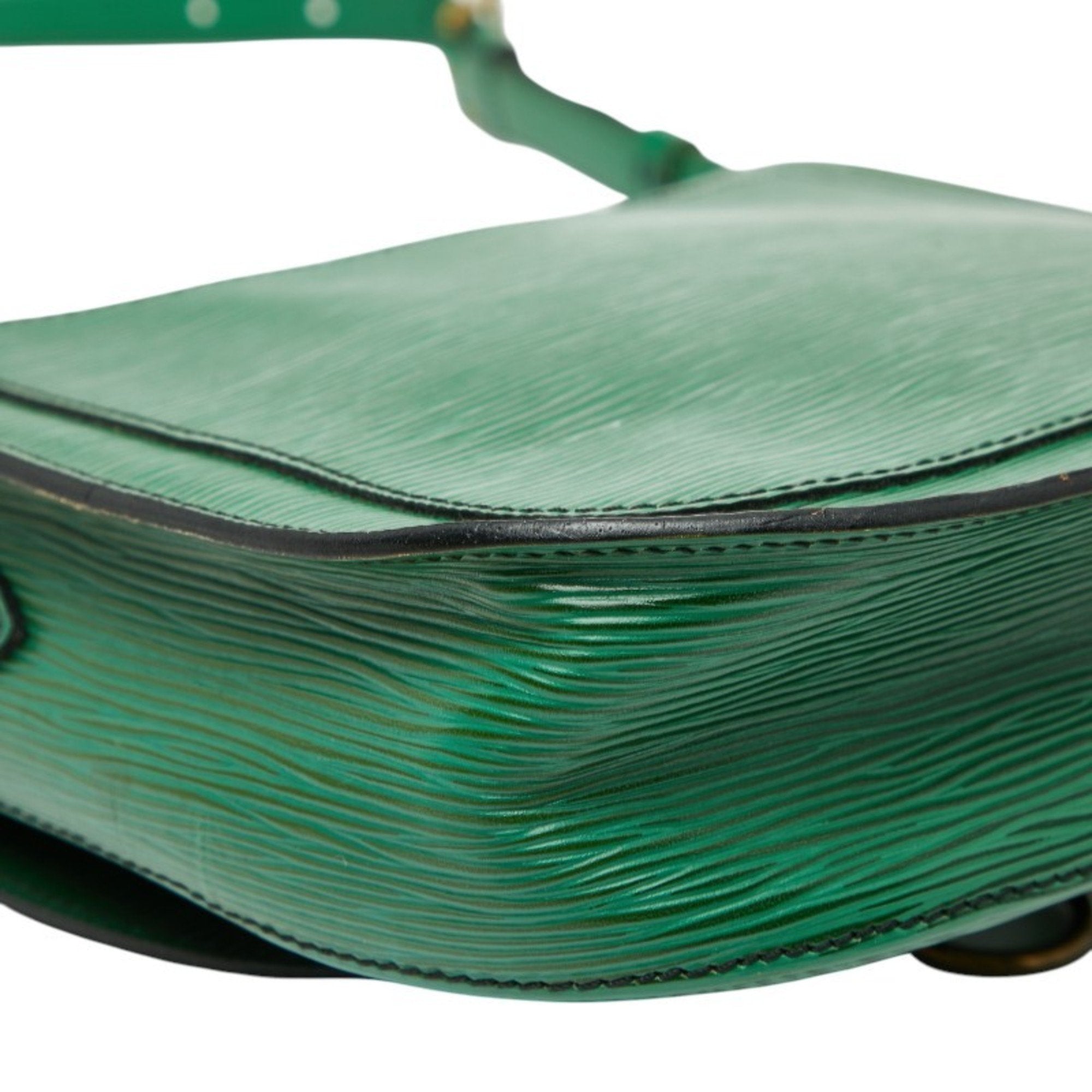 Louis Vuitton Borneo Green Leather Shoulder Bag (Pre-Owned)