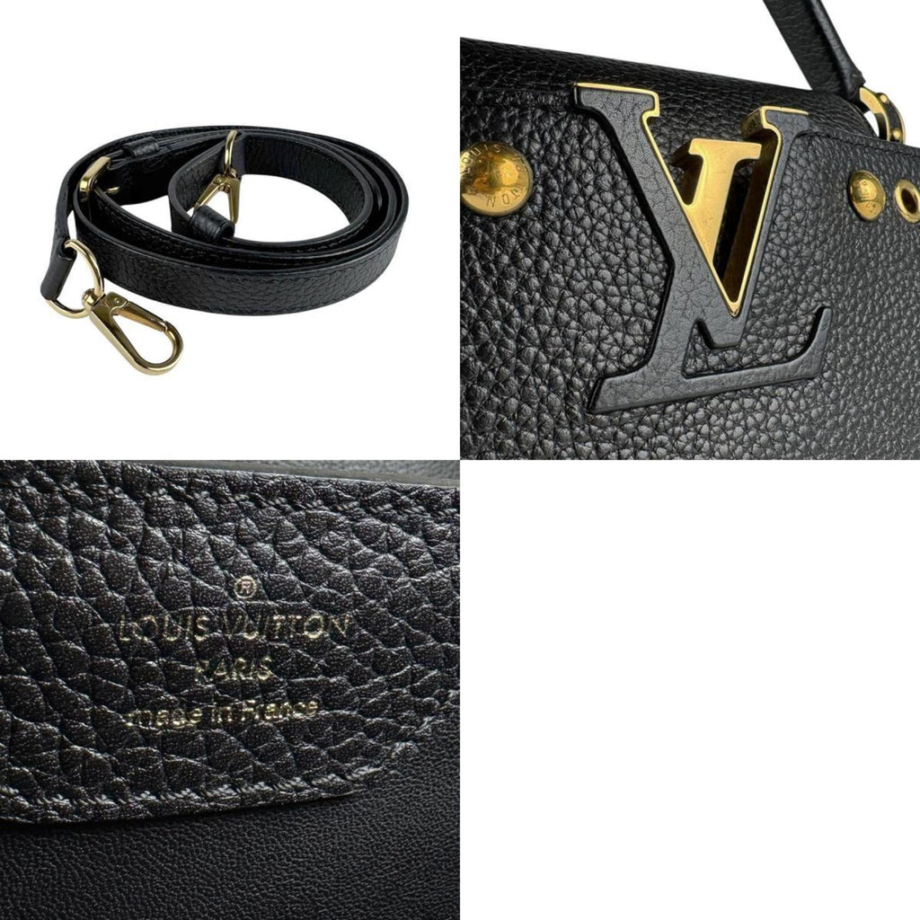 Louis Vuitton Black Leather Handbag Shoulder Bag (Pre-Owned)