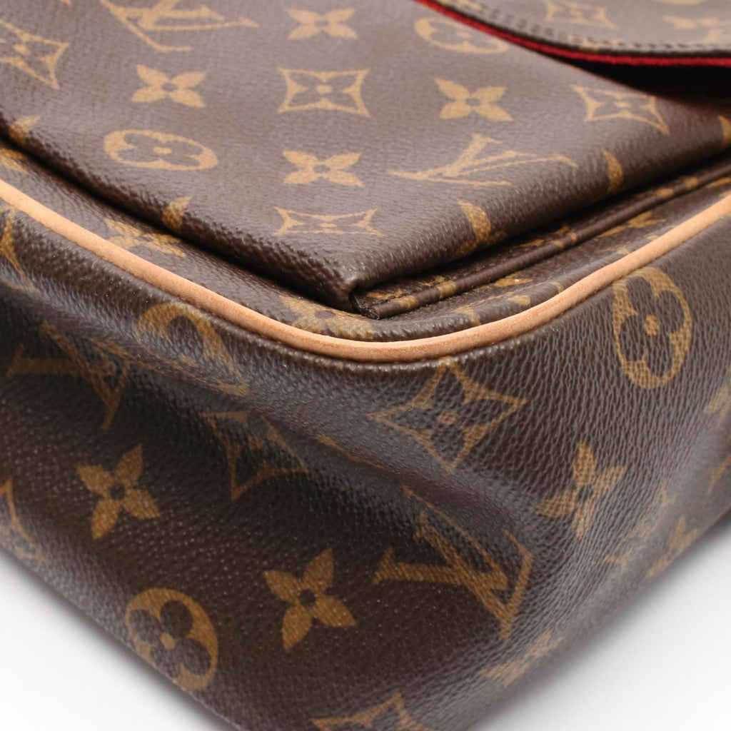 Louis Vuitton Monogram Brown Coated Canvas Leather Shoulder Bag (Pre-Owned)