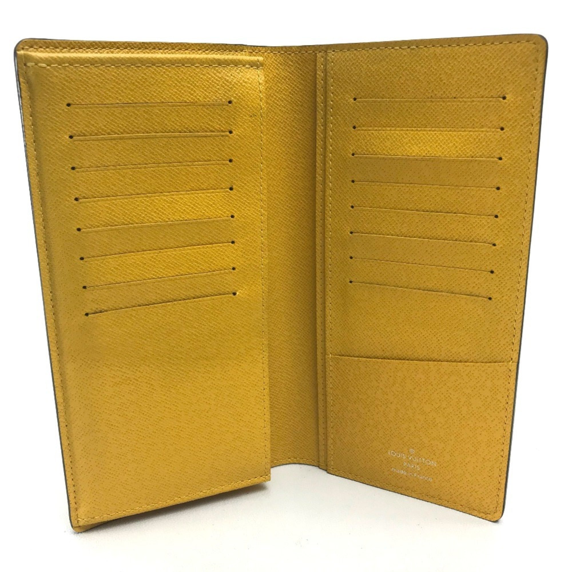 Louis Vuitton Taiga Jaune Yellow Taiga Leather Long Wallet (Bi-Fold) (Pre-Owned)