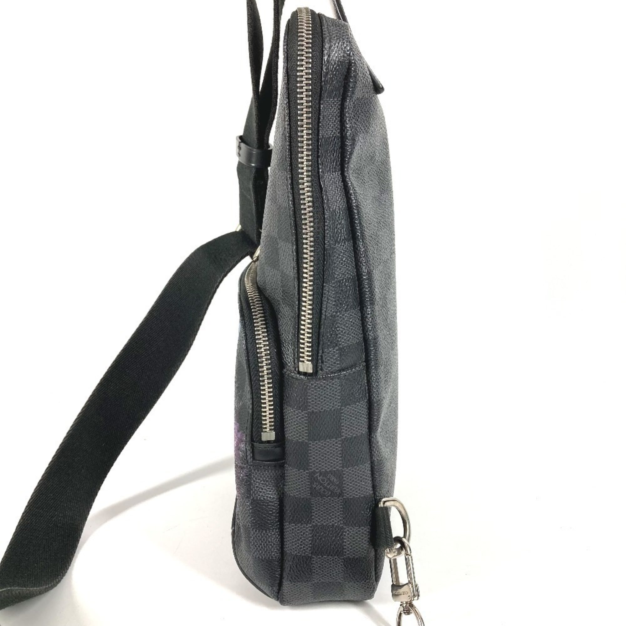 Louis Vuitton Black Damier Graphite Canvas Shoulder Bag Sling Bag (Pre-Owned)