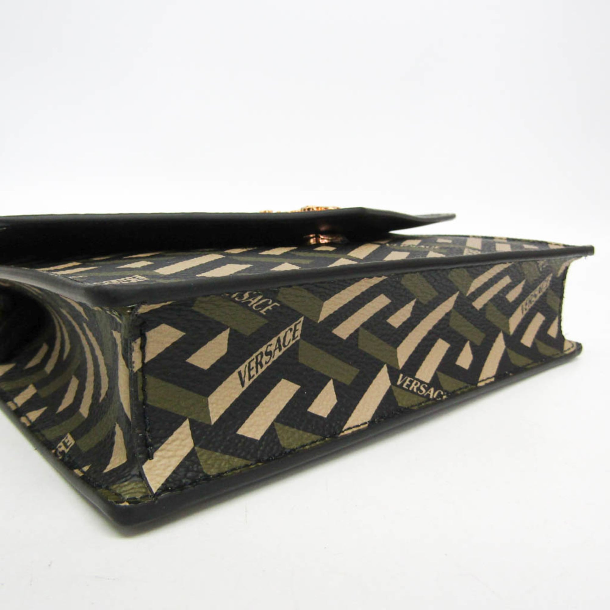 Virtus Chain Wallet La Greca Signature Coated Canvas