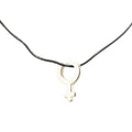 Pendant Necklace Black Leather and Sterling Silver