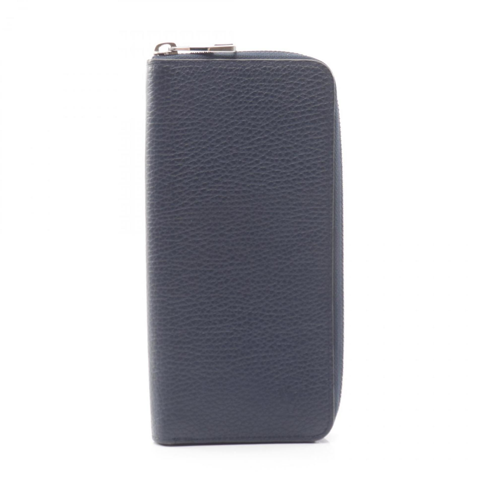 Louis Vuitton Navy Leather Long Wallet (Bi-Fold) (Pre-Owned)