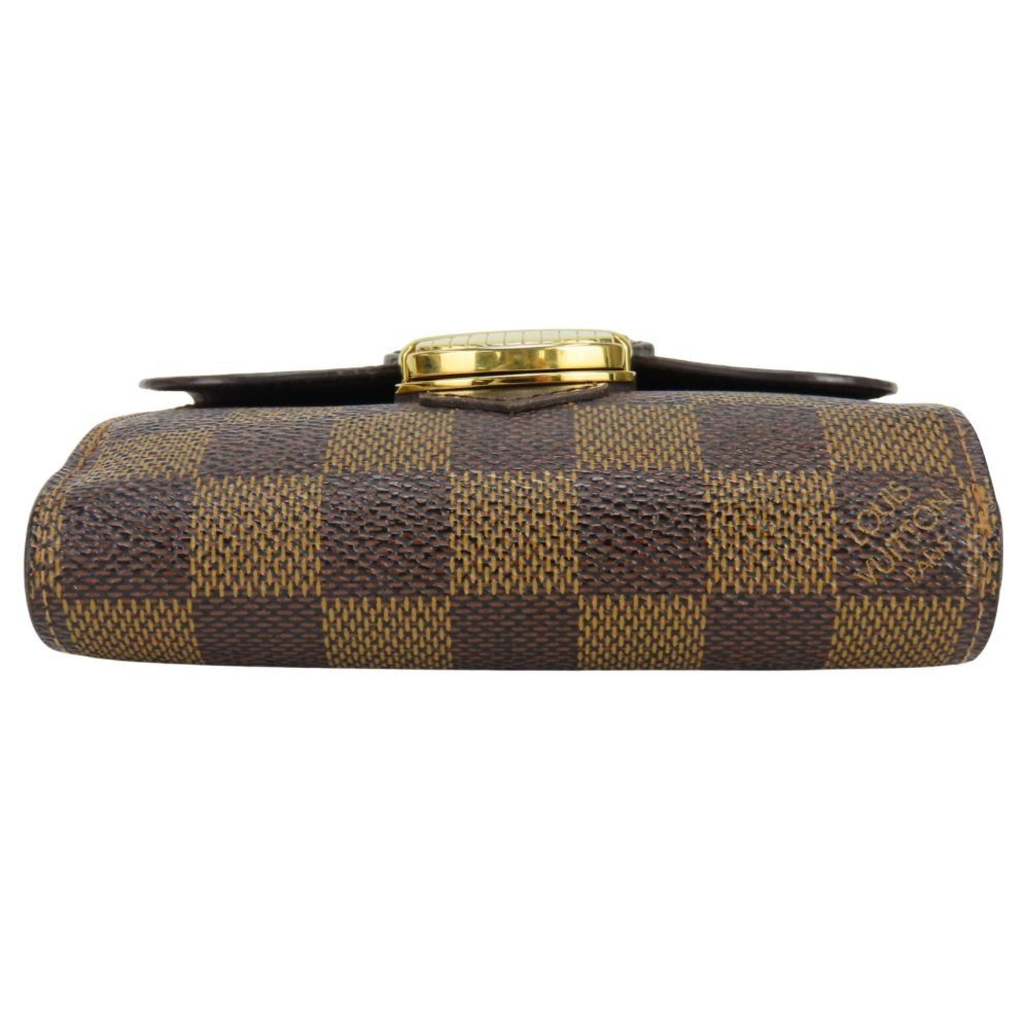 Louis Vuitton Brown Damier Canvas Ebene Damier Canvas Wallet (Tri-Fold) (Pre-Owned)
