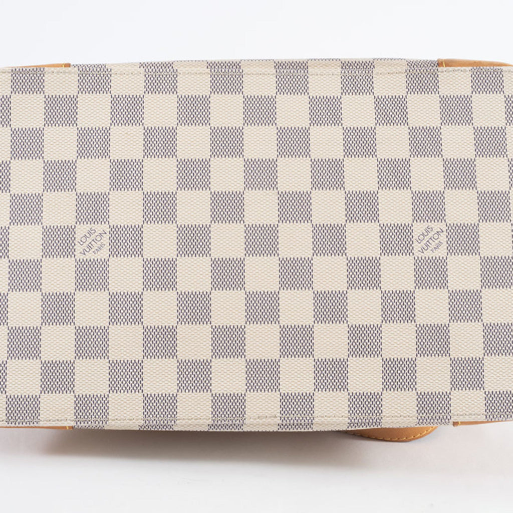 Louis Vuitton Beige Ivory White Canvas Damier Azur Handbag (Pre-Owned)