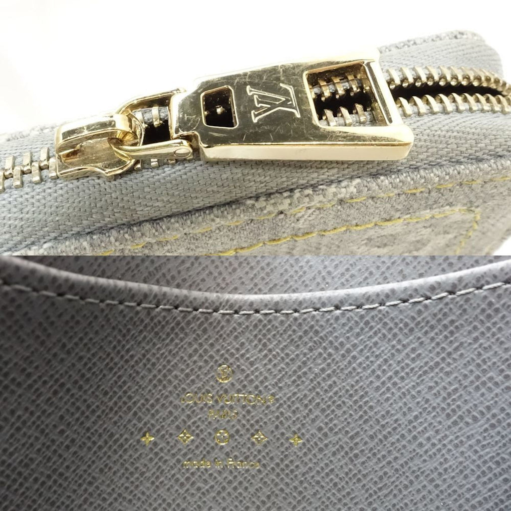 Louis Vuitton Gray Denim Coin Purse/Coin Case (Pre-Owned)