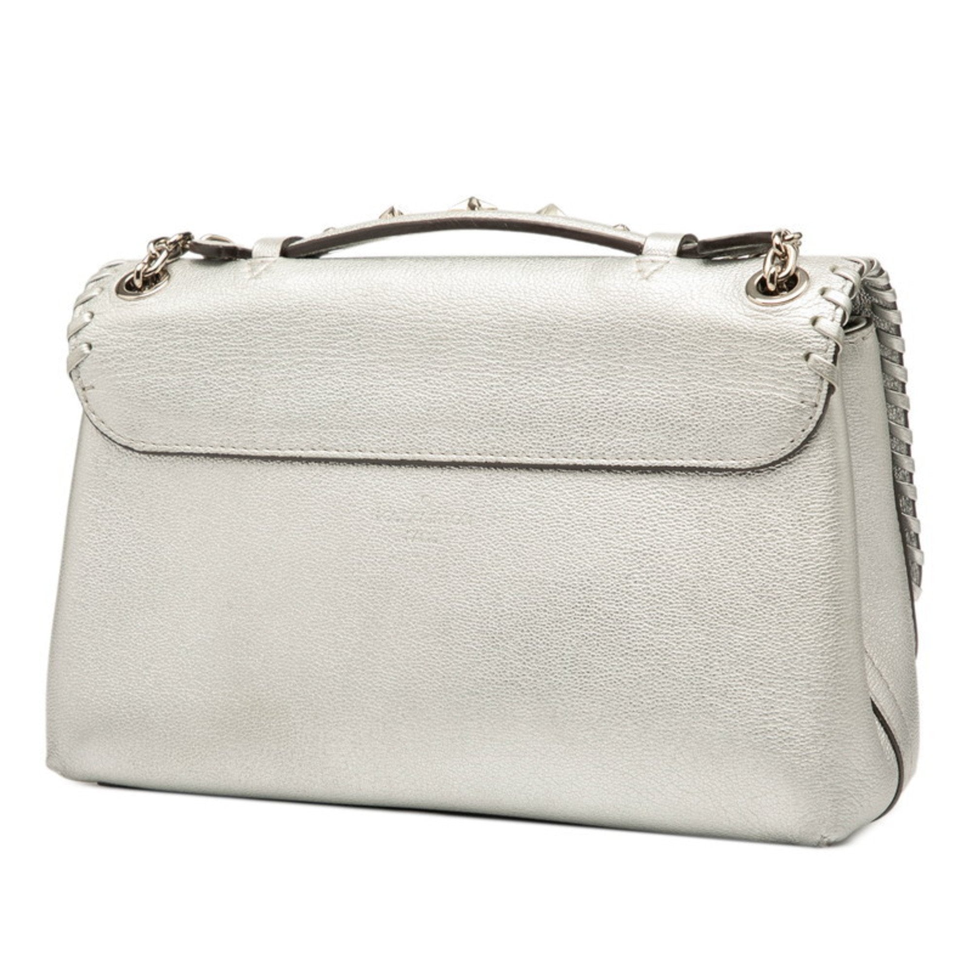Louis Vuitton Argent Silver Leather Shoulder Bag (Pre-Owned)
